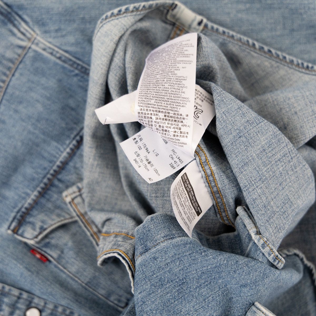 Levi's Levis Men Denim Jean Shirt Blue Slim Fit Western Snap Button Size US L / EU 52-54 / 3 - 6 Thumbnail