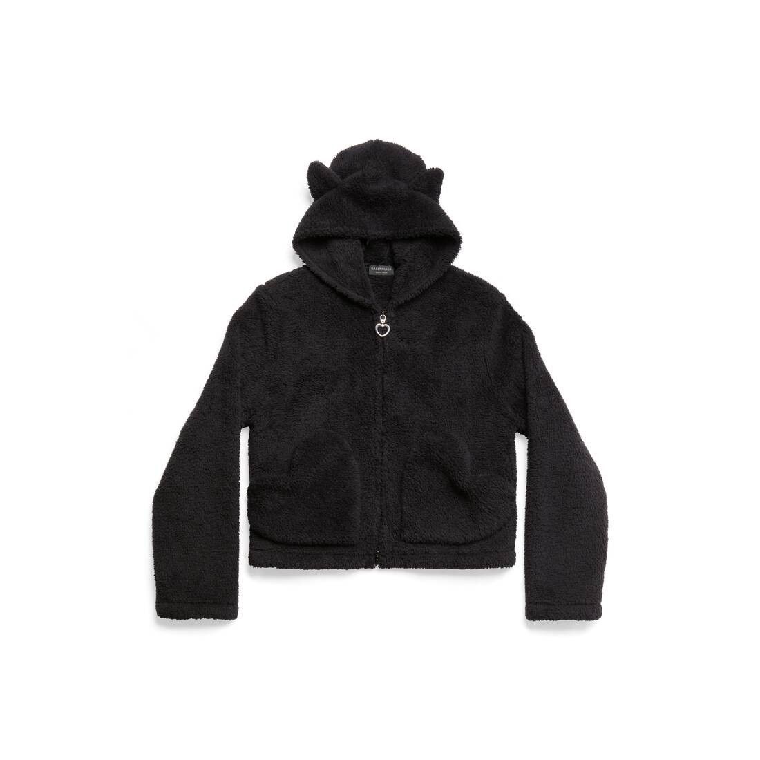 Balenciaga o1bcso1str1124 Softwear Heart Zip-up Hoodie Small Fit Black Size S / US 4 / IT 40 - 1 Thumbnail