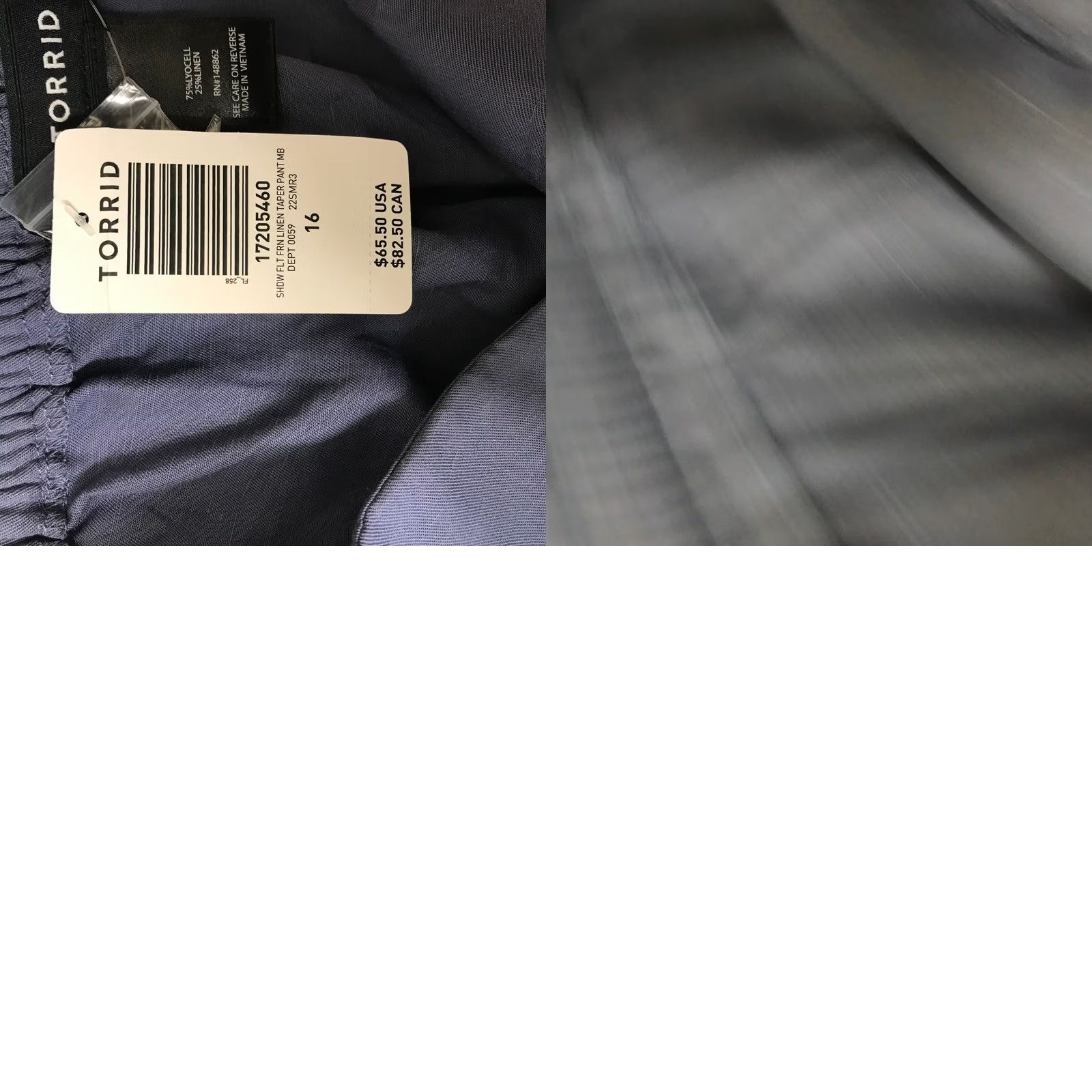 Torrid Torrid Pants Women's Size 16 Blue Linen Blend Flat Front Taper Size 38" / US 16 / IT 52 - 8 Thumbnail