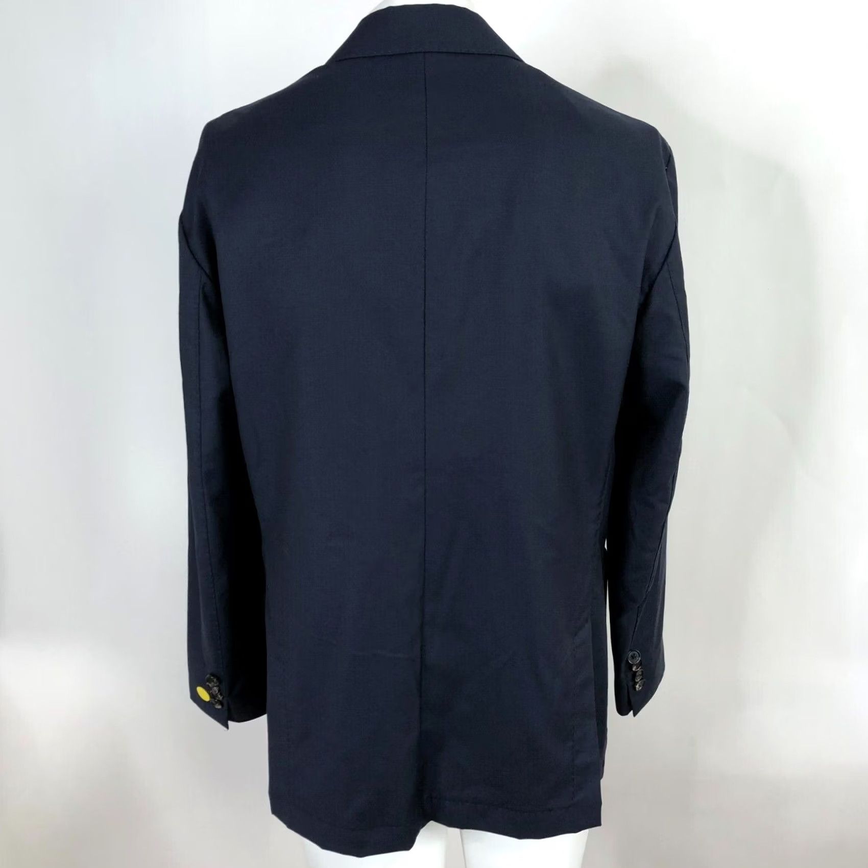 Vintage VKNAGRANI Blazer Jacket Wool Blue 54S EUR Button Three-Button NOTCH Lapel Men Business Formal Wedding Vintage No Size 44R - 4 Thumbnail