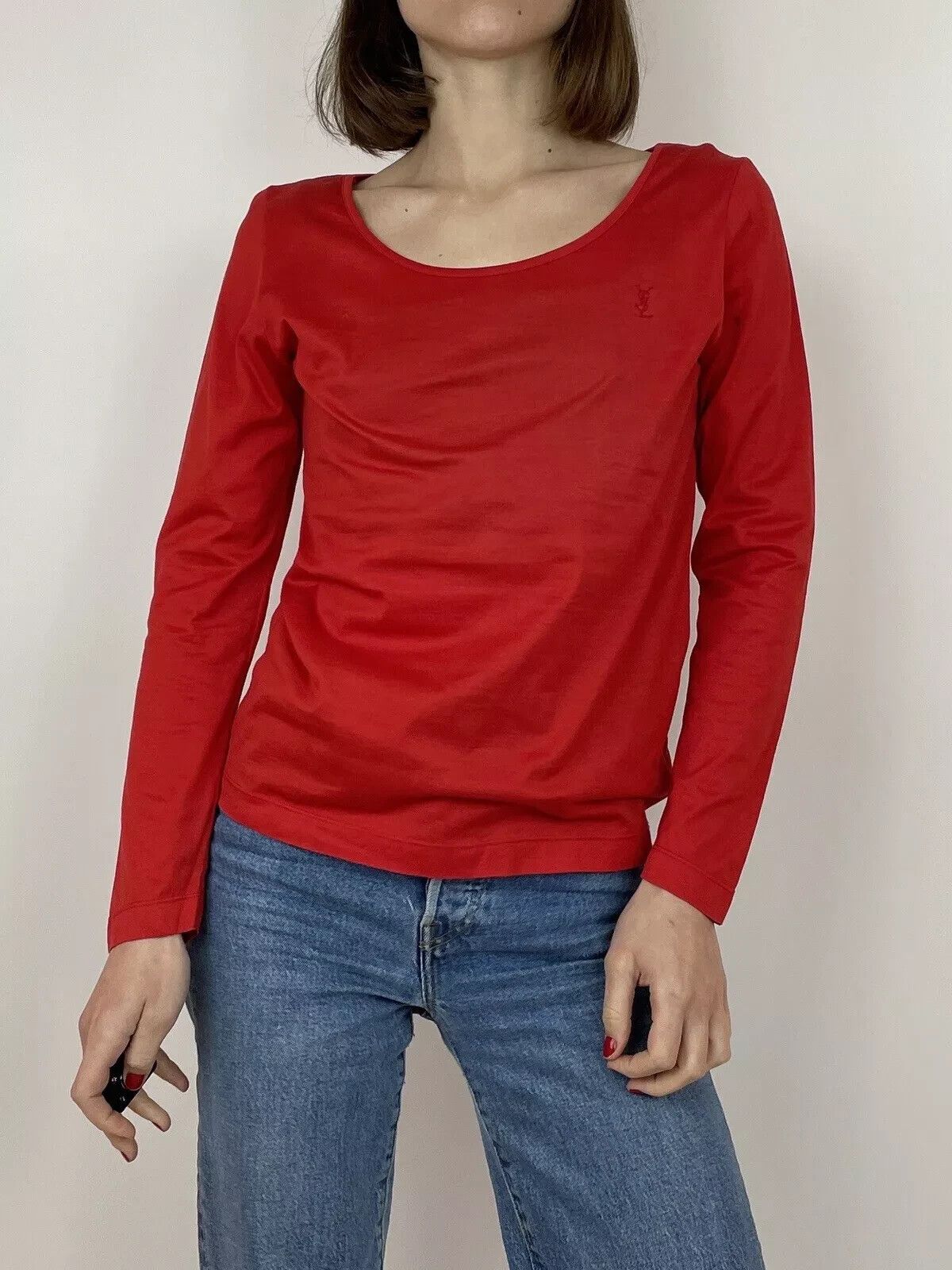 Yves Saint Laurent Vintage 1990s 90s YSL Yves Saint Laurent Top Long Sleeve Size XS / US 0-2 / IT 36-38 - 4 Thumbnail