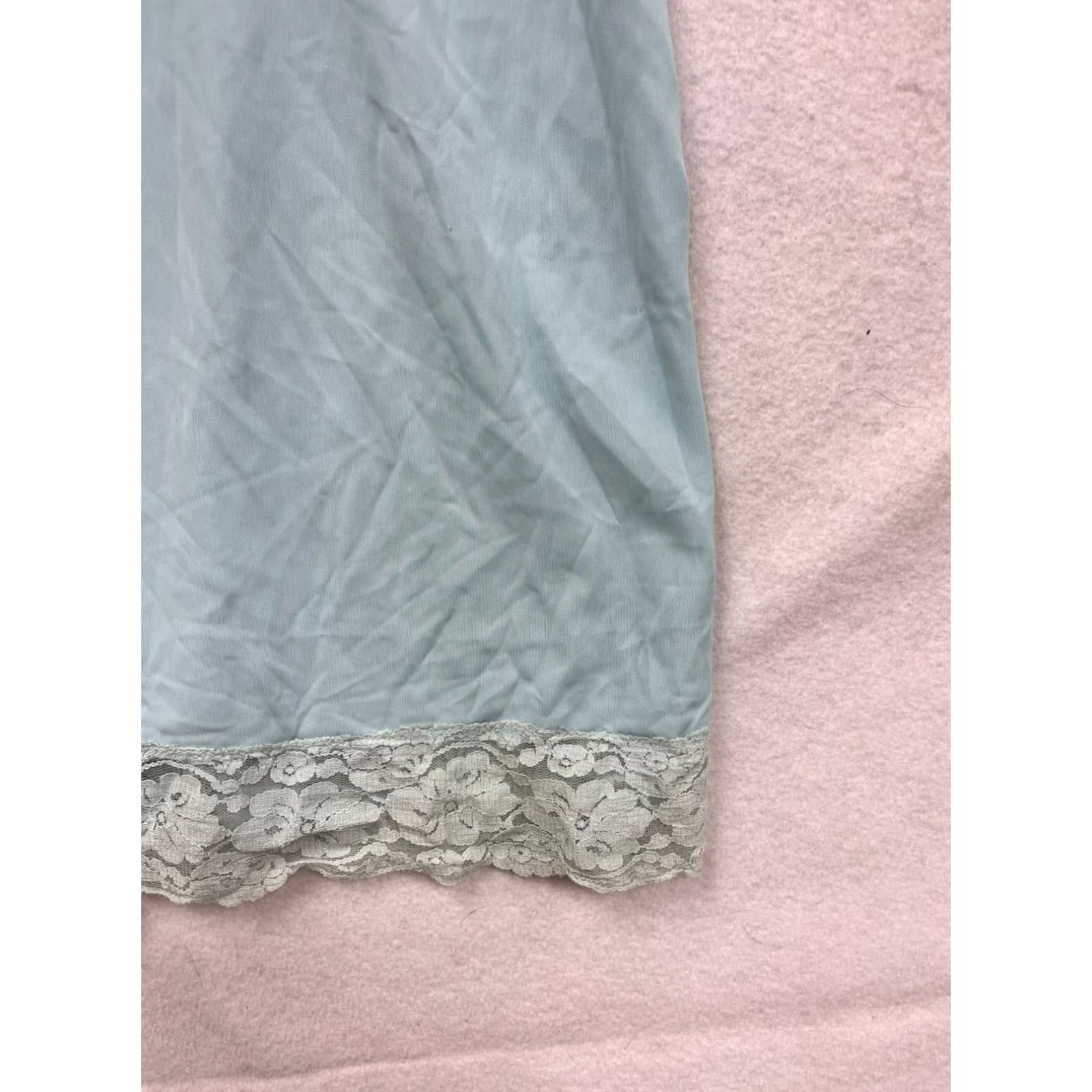Vintage VINTAGE Blue Lace Trimmed Slip Dress Womens M/L Size M / US 6-8 / IT 42-44 - 5 Thumbnail