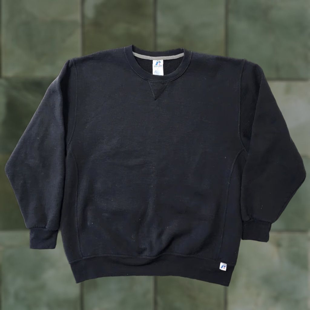 Russell Athletic VINTAGE Russell Athletic Sweatshirt Crewneck XL Black Mens Grunge Y2K Skater Size US XL / EU 56 / 4 - 1 Thumbnail