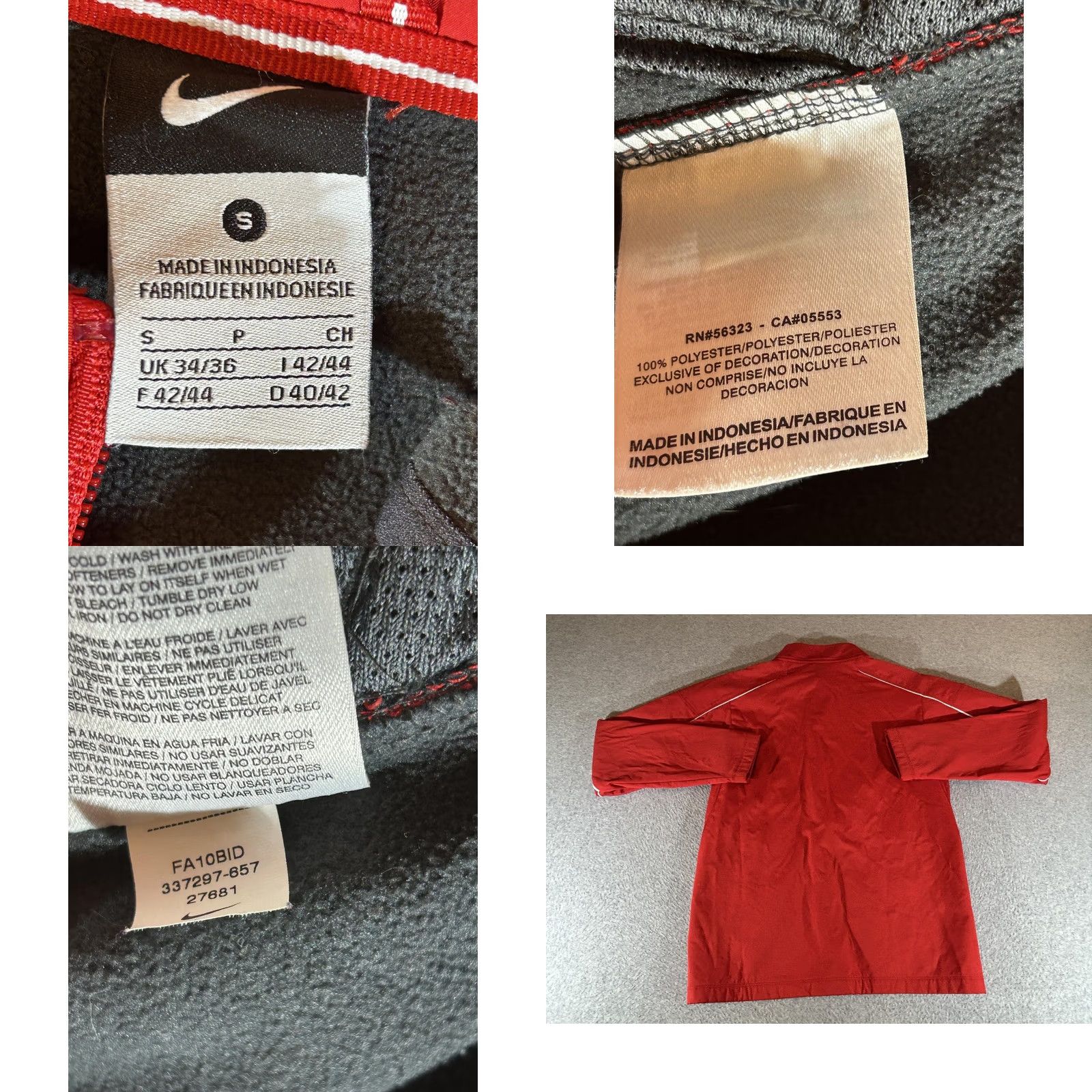 Nike Nike Jacket Men Small Red Full Zip Windbreaker Lined Pockets Zip Run Training Golf Activewear Casual Mens Small Red Nike Windbreaker Jacket Size US S / EU 44-46 / 1 - 8 Thumbnail