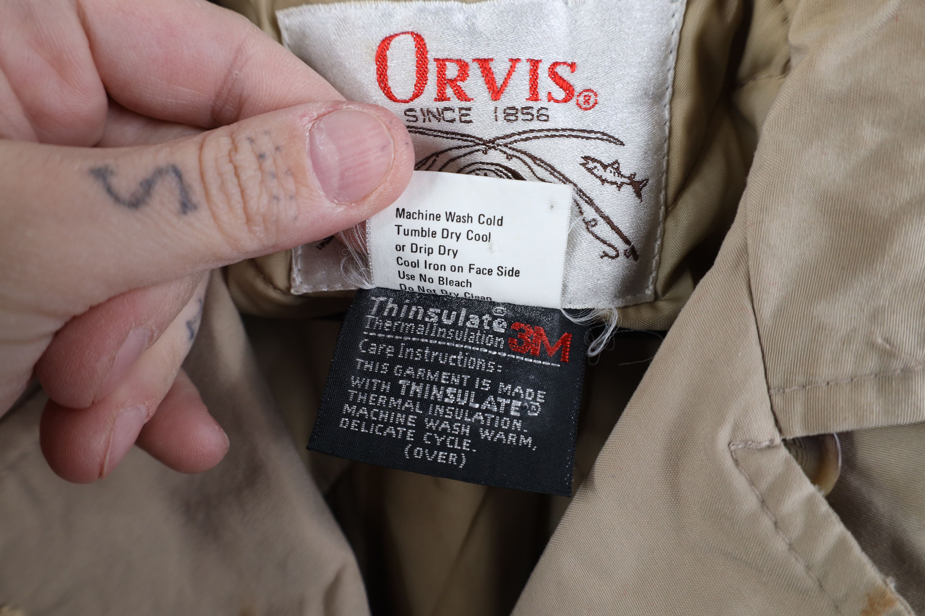 Orvis Vintage 70s 80s Orvis Lined Belted Trench Coat Jacket Beige Size XL / US 12-14 / IT 48-50 - 9 Thumbnail