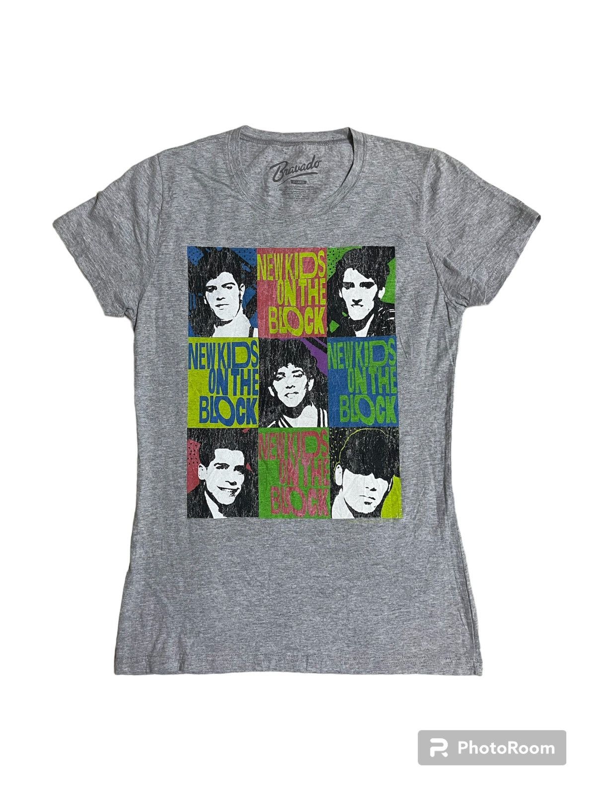 Image of Band Tees x Bravado Nkotb T Shirt Pop Printed in Grey, Women's (Size XL)