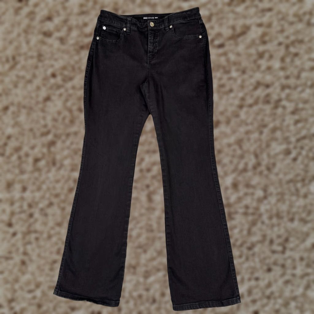 Vintage INC International Concepts Jeans Women 8P Black Denim Bootcut Cotton Blend 28x29 Size 30" / US 8 / IT 44 - 1 Thumbnail