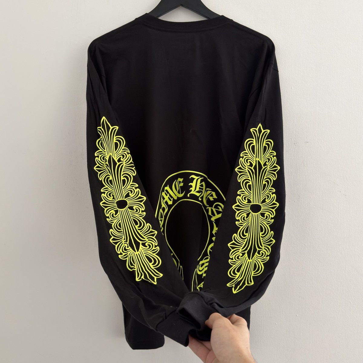 Chrome Hearts Chrome Hearts Neon Green Horseshoe Foral Long Sleeve Size US XL / EU 56 / 4 - 1 Thumbnail
