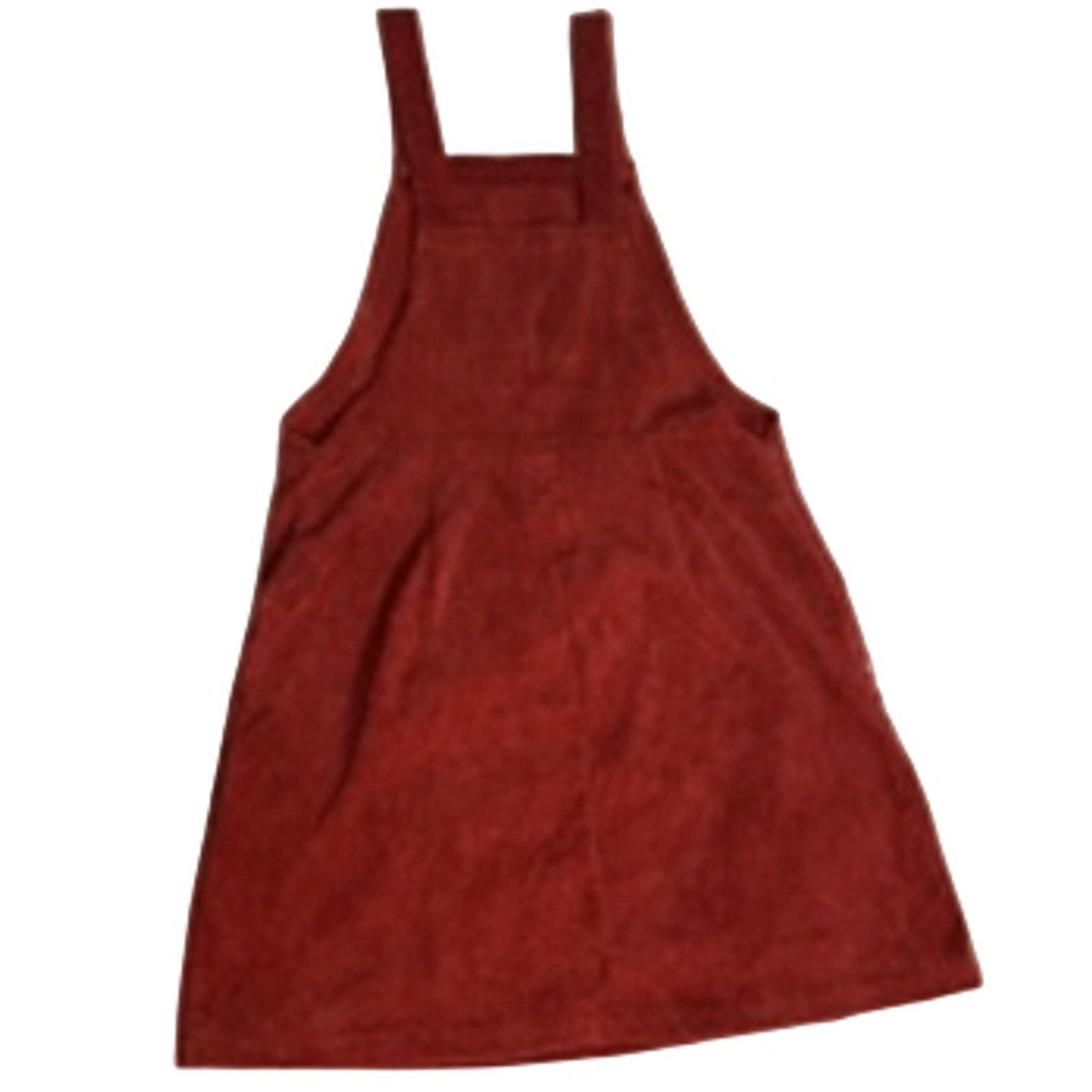 Shein Pinafore Overall Corduroy Dress Aesthetic Rust Red Shein Size XS / US 0-2 / IT 36-38 - 6 Thumbnail