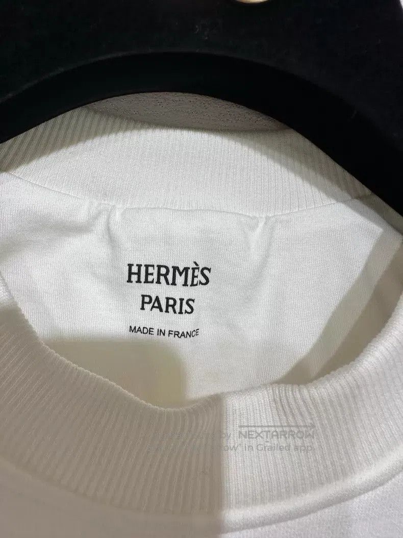 Hermes Hermes Round Neck Short Sleeve Sweatshirt White Size XS / US 0-2 / IT 36-38 - 2 Thumbnail
