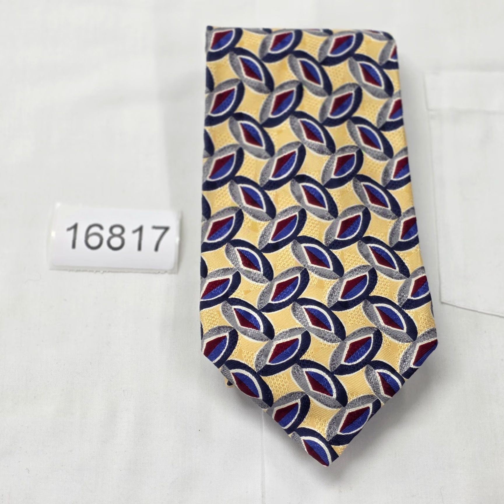 Robert Talbott Robert Talbott Necktie Mens Yellow Geometric Silk Tie Designer USA Size ONE SIZE - 7 Thumbnail