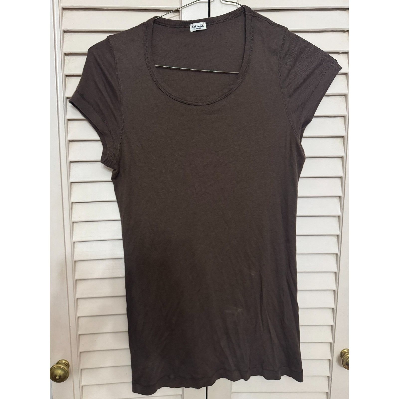 Splendid Splendid brown short sleeve crewneck T-shirt top size large Size L / US 10 / IT 46 - 2 Thumbnail