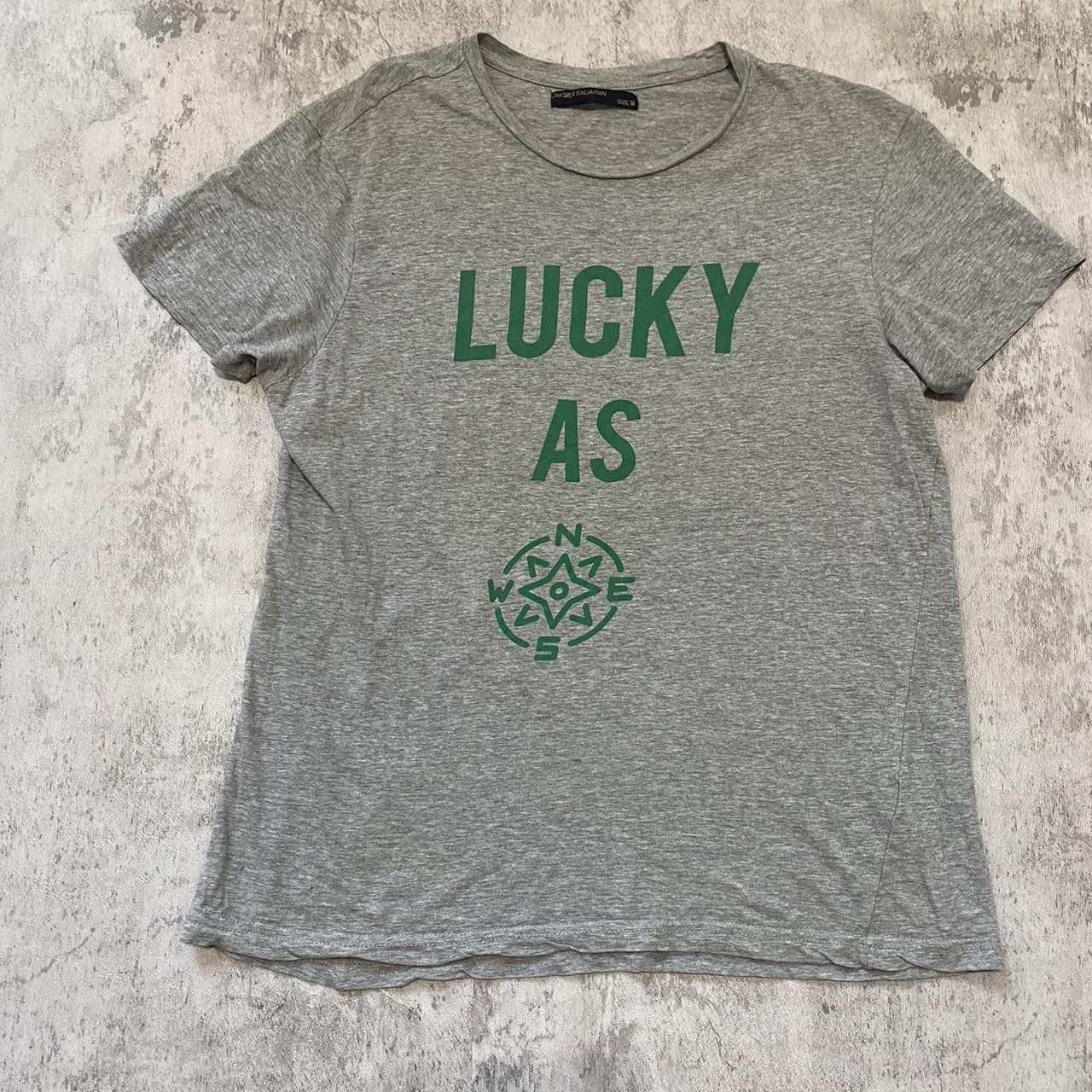 Other Grey and green Lucky As Brand t-shirt Vintage y2k Size US M / EU 48-50 / 2 - 1 Thumbnail