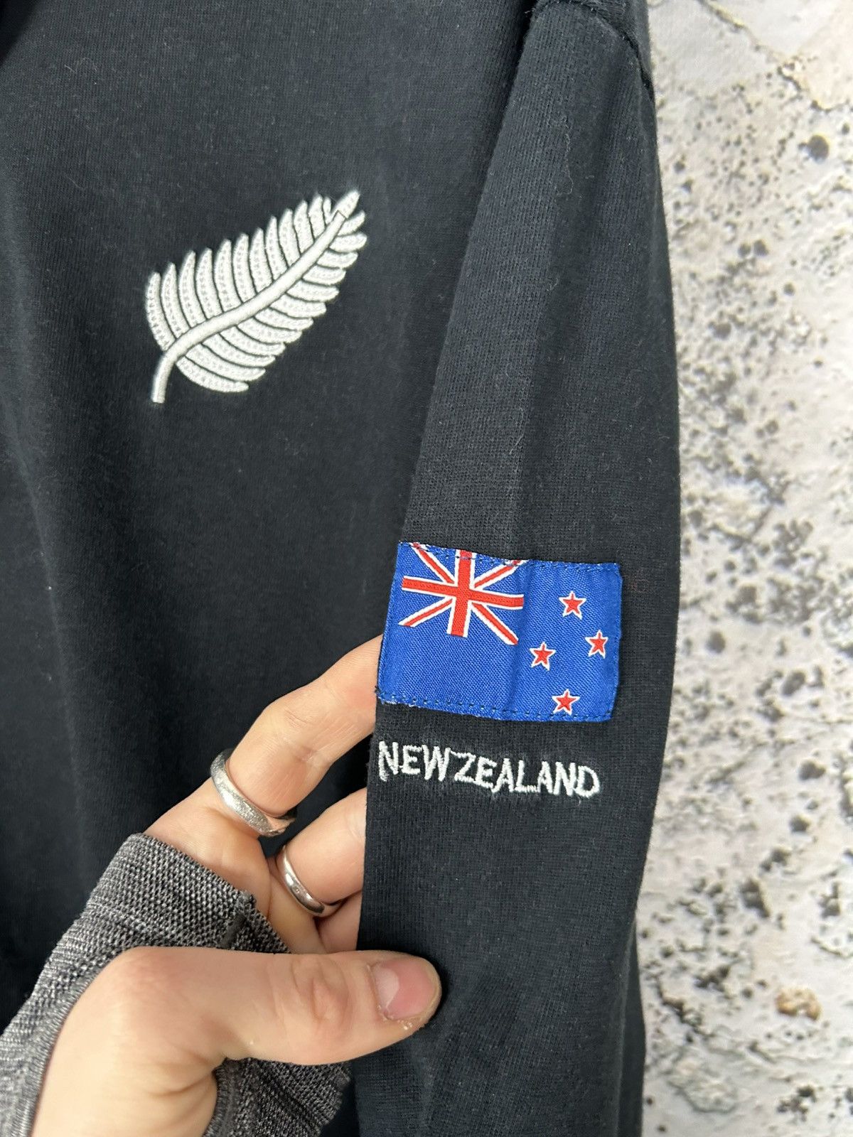 Vintage New Zealand Black Polo Longsleeve Jersey Rugby Sportswear Size US XL / EU 56 / 4 - 4 Thumbnail