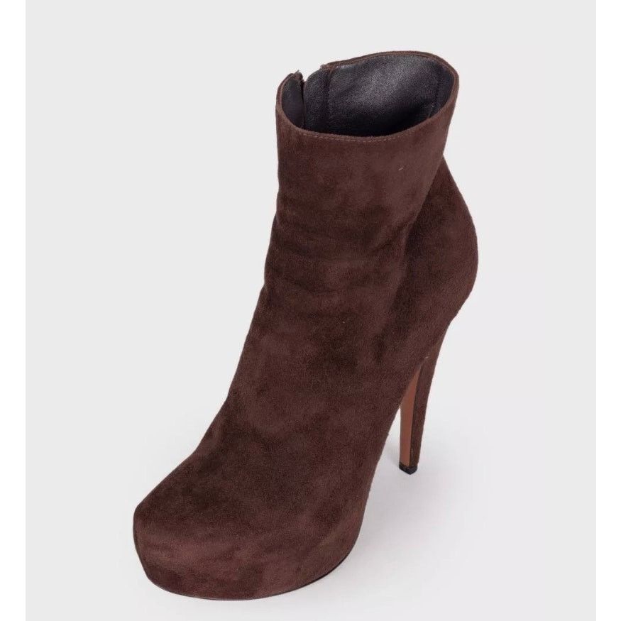 Alaia Alaïa Dark Brown Suede Ankle Boots - Size 39 Size US 8 / IT 38 - 3 Thumbnail