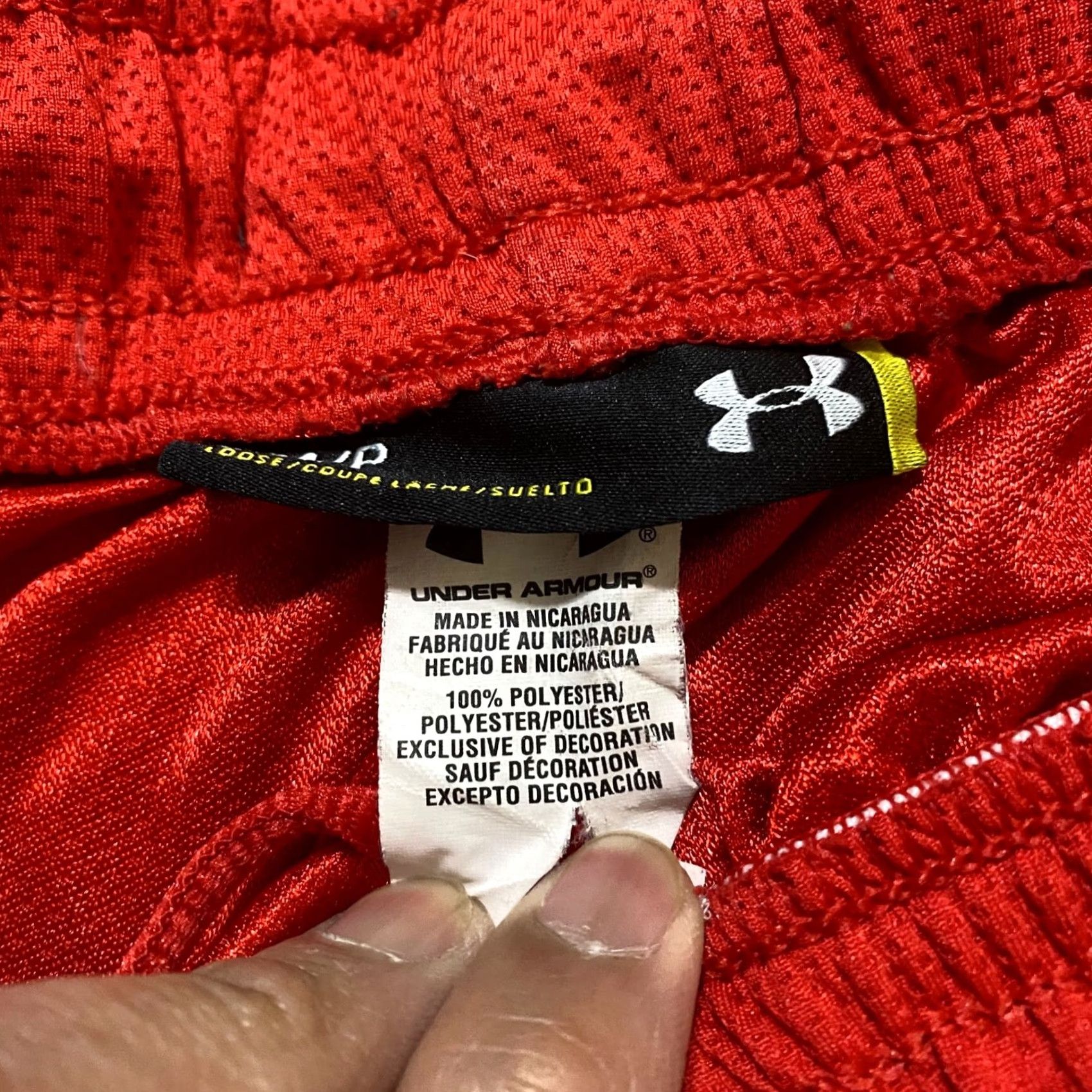 Under Armour Under Armour Mens Small Shorts Red Athletic Inseam 9" Elastic Waist Pockets Sports Logo 9 in 3/4 Size US 29 - 4 Thumbnail