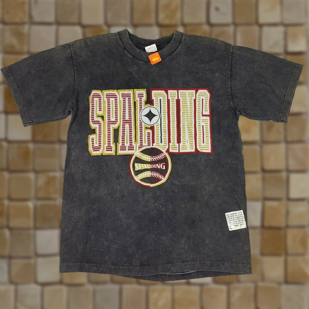 Spalding VINTAGE Spalding Baseball T Shirt Mens Size L Gray Acid Dye Puff Print 90s Retro Sport MLB Shirt Size US L / EU 52-54 / 3 - 1 Thumbnail