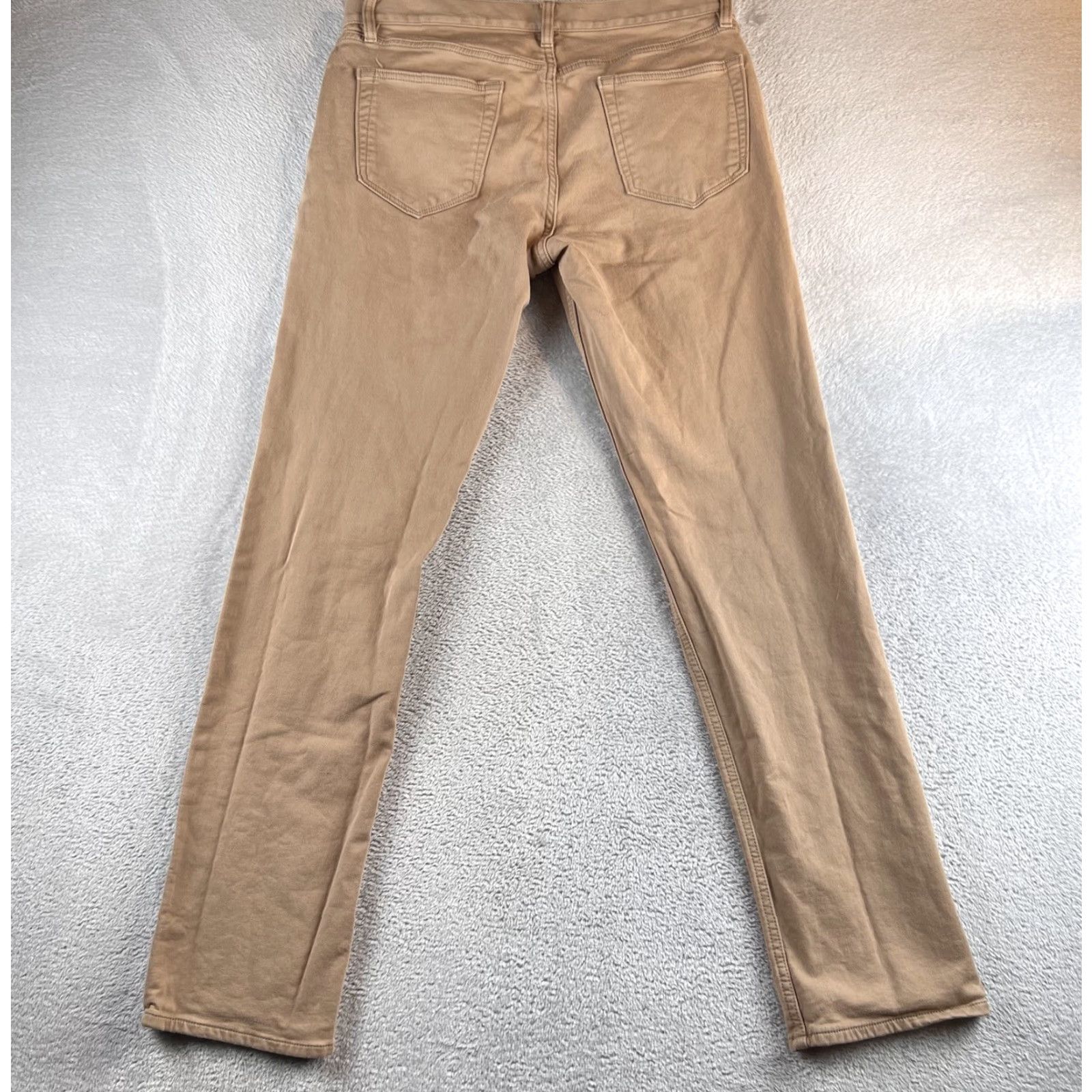Banana Republic Banana Republic Slim Chino Pants Mens 33x34 33x32 Beige Cotton Spandex 5-Pocket Flat Front Straight Leg Preppy Travel Workwear Casual Size US 33 - 2 Thumbnail