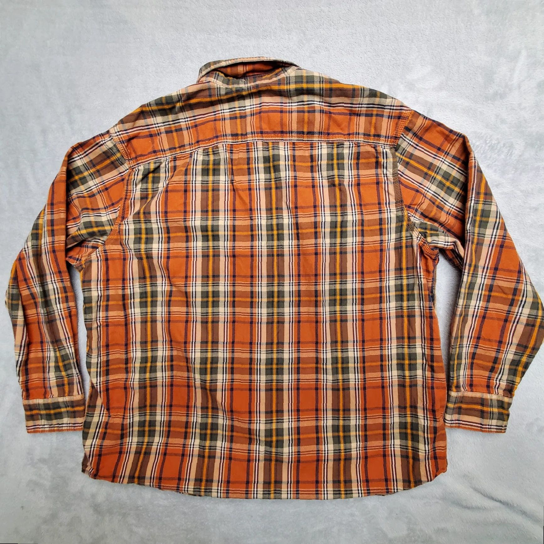 Vintage G.H. Bass Shirt Mens 2XL Orange Plaid Twill 100% Cotton Long Sleeve Casual Cabin Button-Up Shirt Mens Size US XXL / EU 58 / 5 - 6 Thumbnail