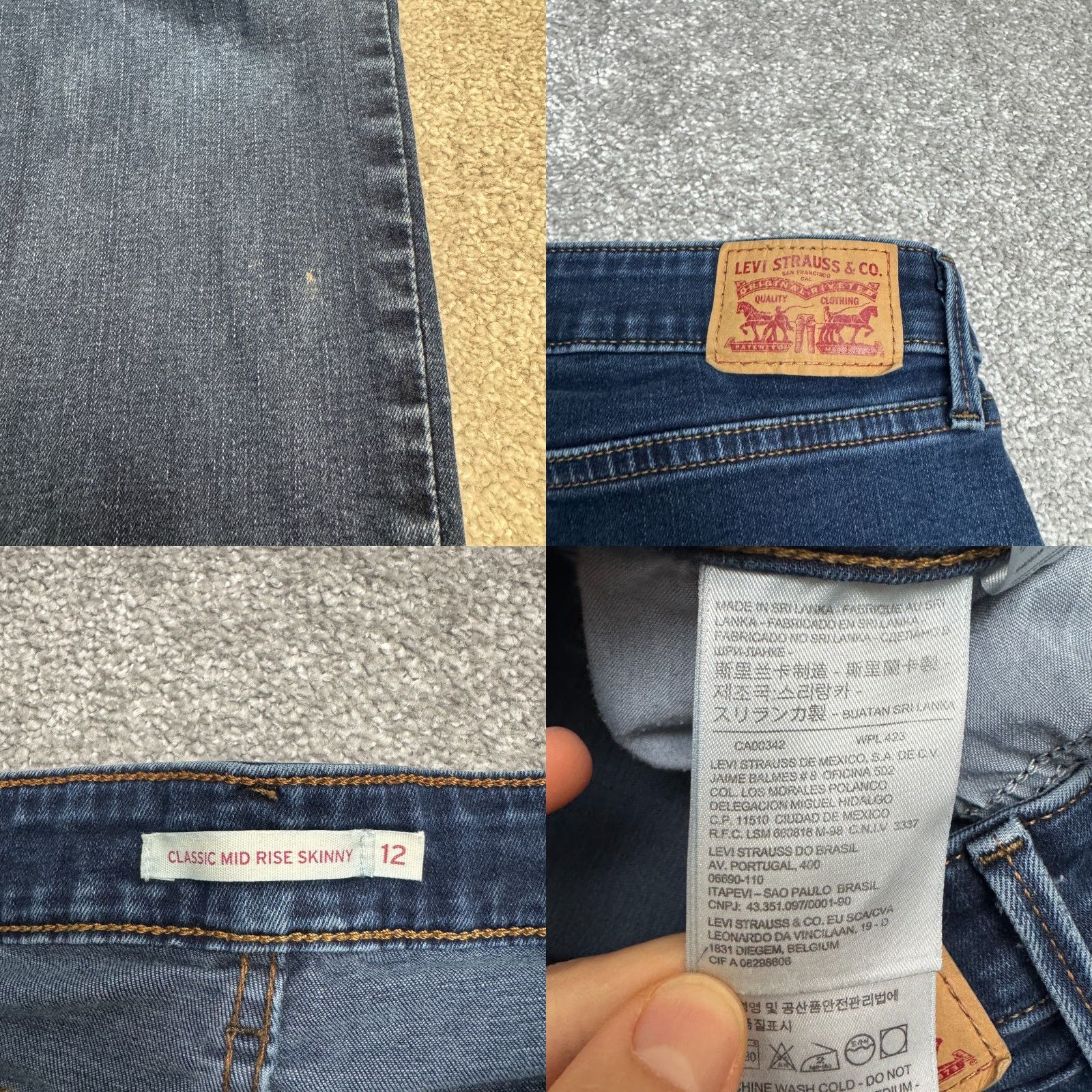 Levi's Levi's Jeans Womens 12 Dark Wash Mid Rise City Outdoor Preppy 5-Pocket Denim Cotton Blend Skinny Size 34" / US 12 / IT 48 - 8 Thumbnail