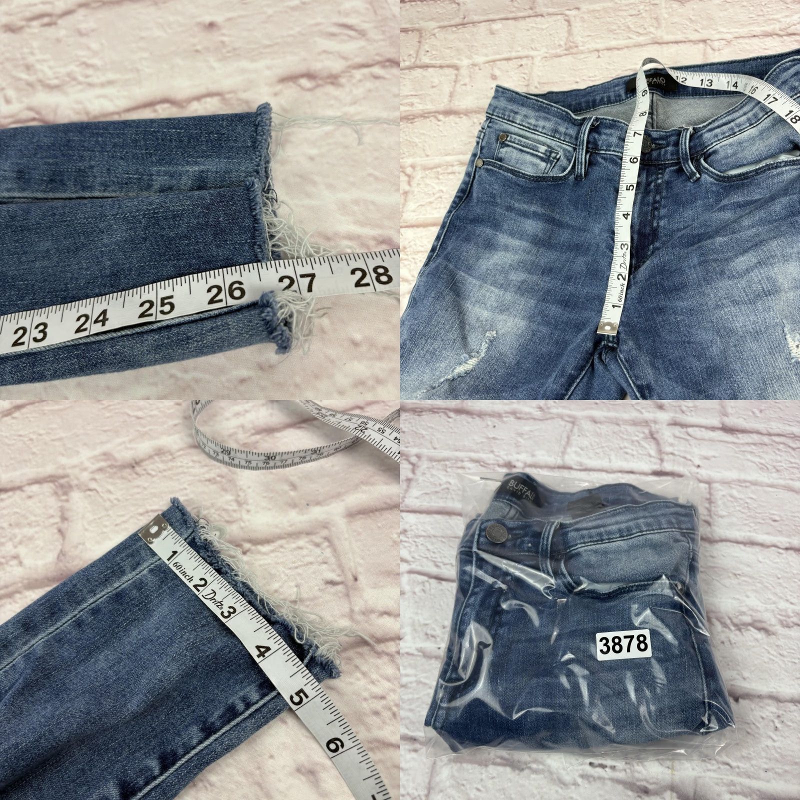 Buffalo David Bitton Buffalo David Bitton Jeans Womens 26 Medium Blue Distressed Skinny 27x27 Jeans Size 26" / US 2 / IT 38 - 9 Thumbnail