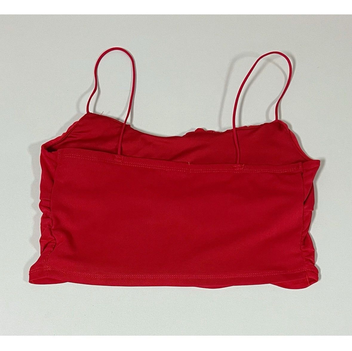 Garage Garage Red Mesh Ruched Crop Top Shirt Blouse Cami Size M ❤️✨ Size M / US 6-8 / IT 42-44 - 2 Thumbnail