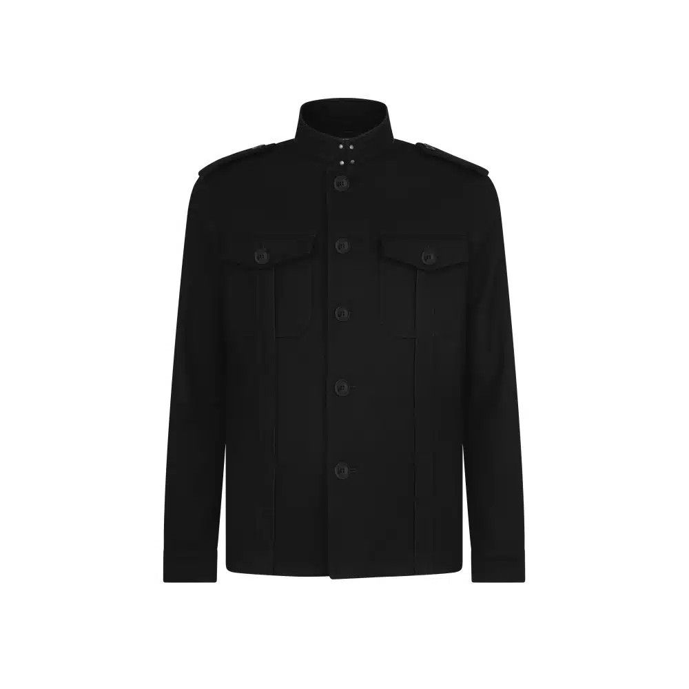 Tom Ford o1loc1c0925 OJS009 Stand Collar Outershirt in Black Size US M / EU 48-50 / 2 - 1 Thumbnail