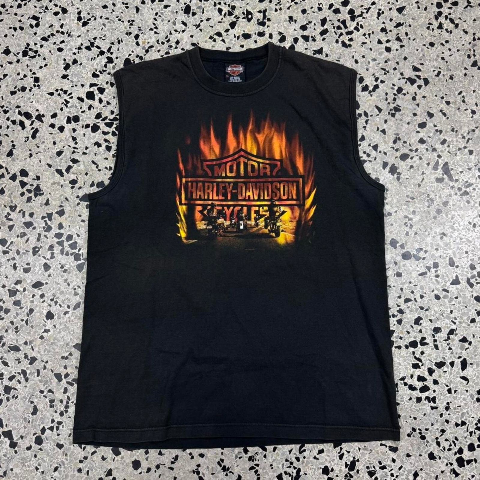 VINTAGE 90S Y2K HARLEY DAVIDSON MOTORCYCLES SLEVELESS TEE: