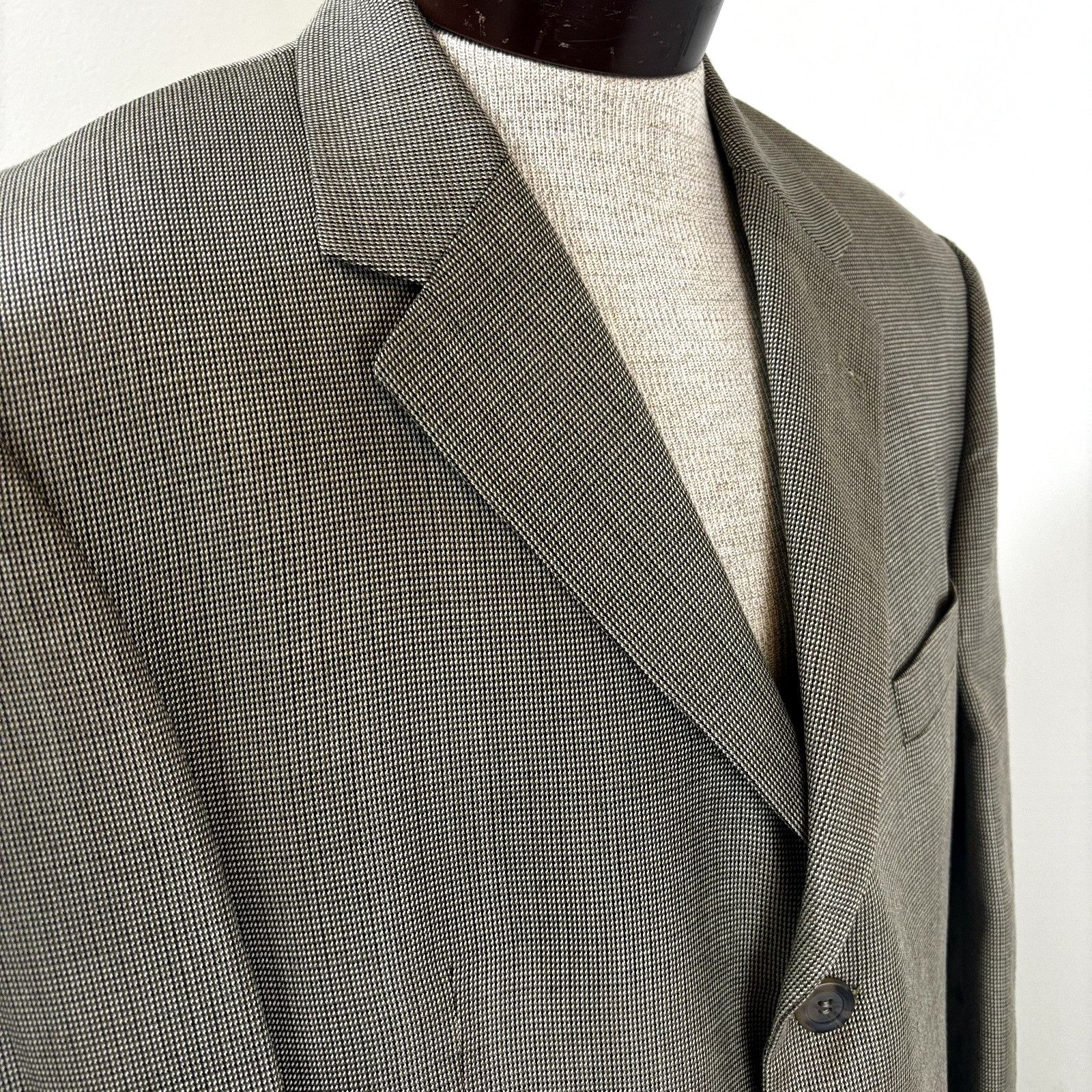 Andrew Fezza Andrew Fezza Men's Flannel Sport Coat Blazer Size 43R Silk W Size 42R - 4 Thumbnail