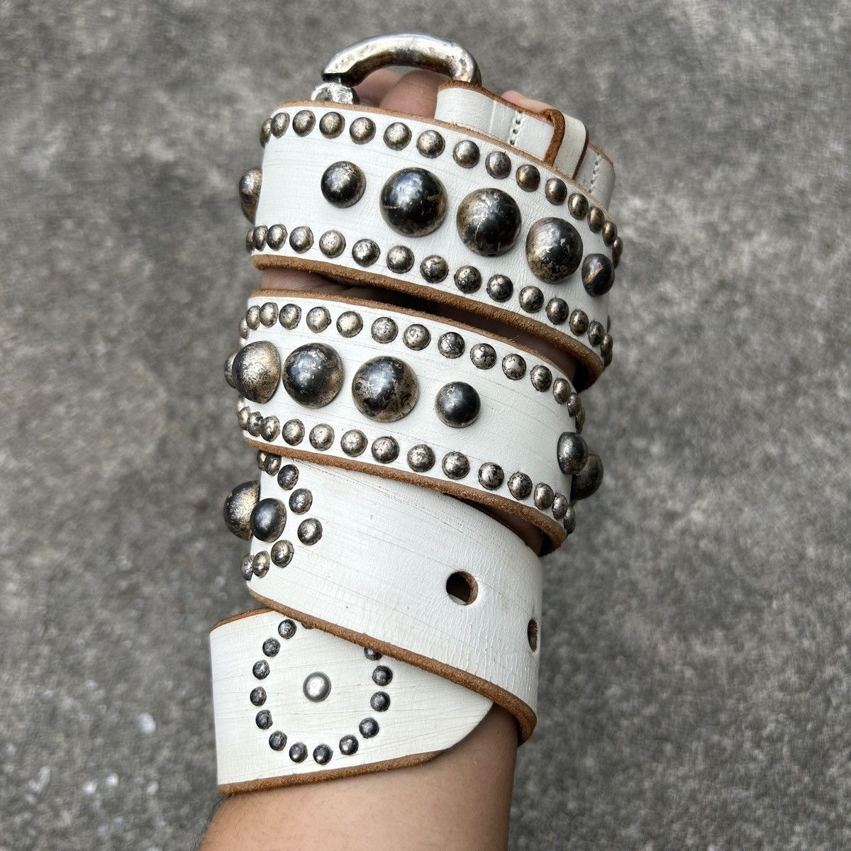 Vintage Vintage studded leather belt (Kapital Style) Size ONE SIZE - 1 Thumbnail