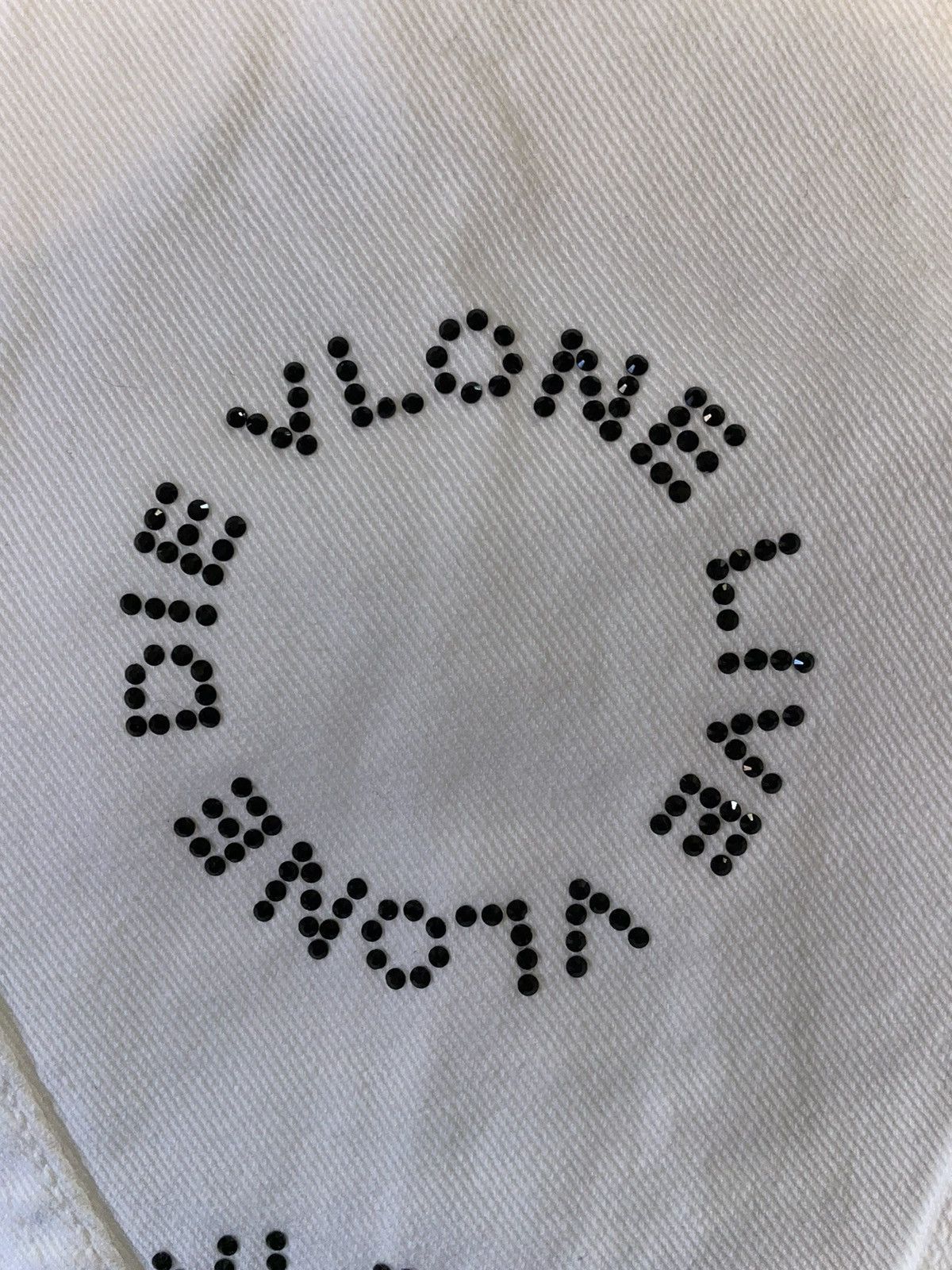 Vlone Unreleased Vlone Black Rhinestone White Denim Jacket Size M Size US M / EU 48-50 / 2 - 11 Thumbnail