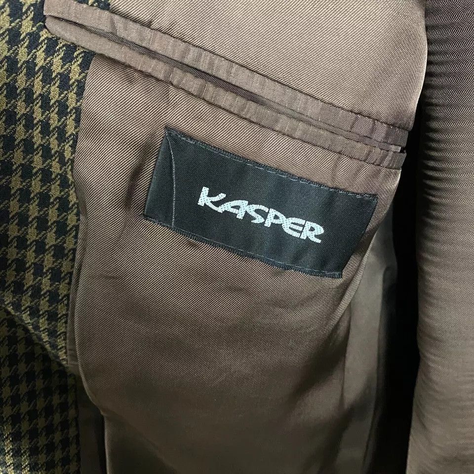 Other Kasper Blazer Suit Men's Size 44T Brown Pure New Wool Adults Size 44R - 9 Thumbnail