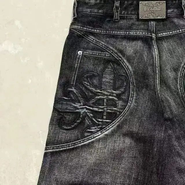 Japanese Brand Vintage embroidered jeans men's tide street relaxed Size US 34 / EU 50 - 6 Thumbnail