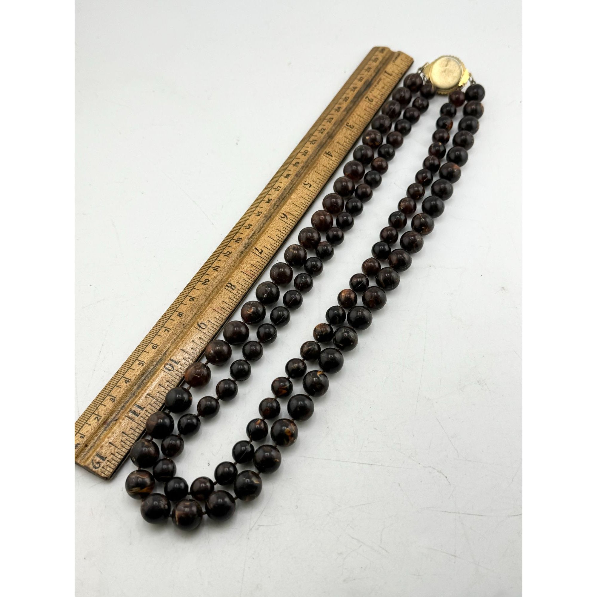 Vintage Vintage brown beaded double strand necklace Size ONE SIZE - 5 Thumbnail