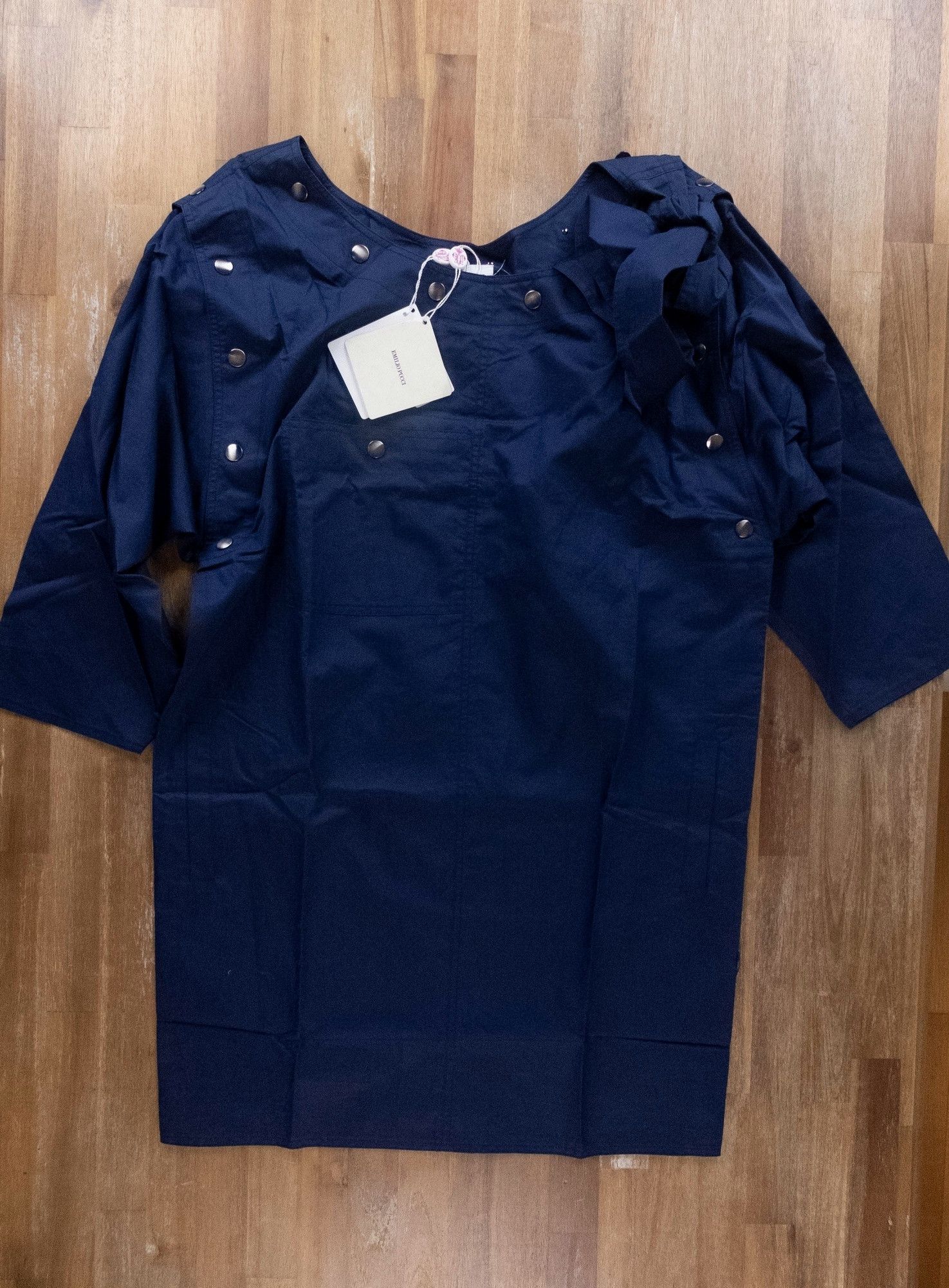 Emilio Pucci EMILIO PUCCI navy blue cotton silk mini sheath dress 10 44 Size M / US 6-8 / IT 42-44 - 5 Thumbnail