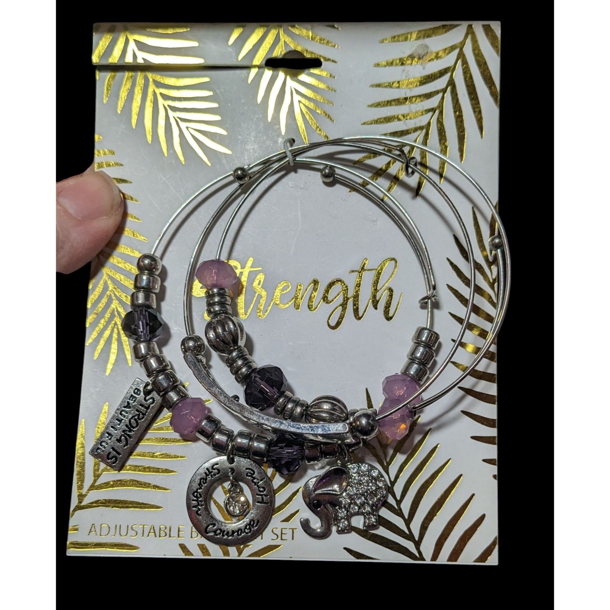 Other Kohl's Strength Silver Tone Adjustable Charm Bracelet Set Size ONE SIZE - 2 Thumbnail