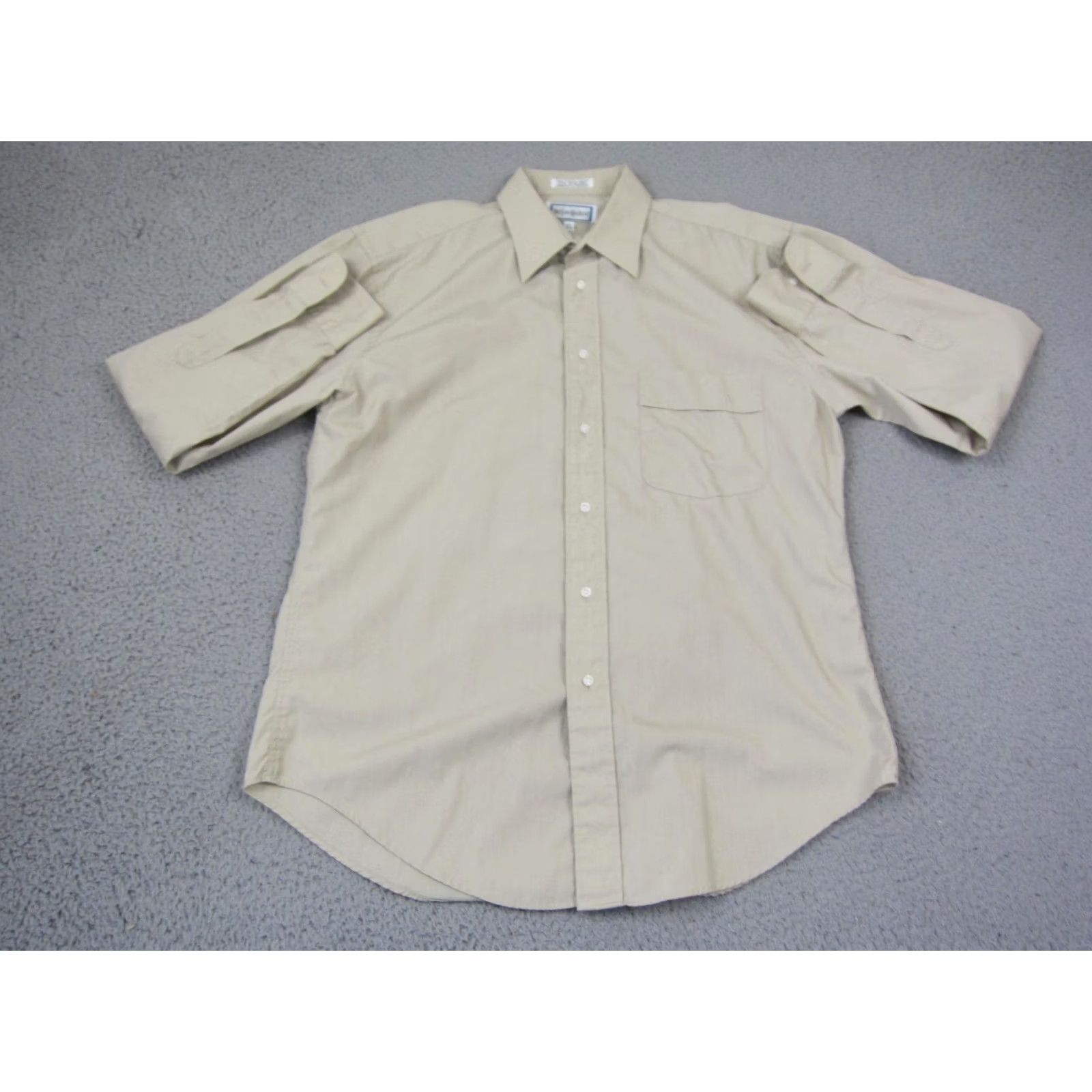 Yves Saint Laurent VINTAGE Saint Laurent YSL Shirt Mens 15.5 32-33 Beige Button-Up Dress Shirt Size 40R - 2 Thumbnail