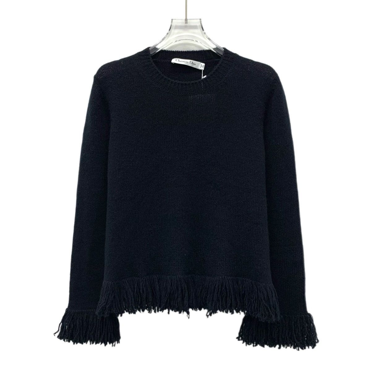 Dior Dior Black Cashmere Fringed Knit Sweater Size M / US 6-8 / IT 42-44 - 1 Thumbnail
