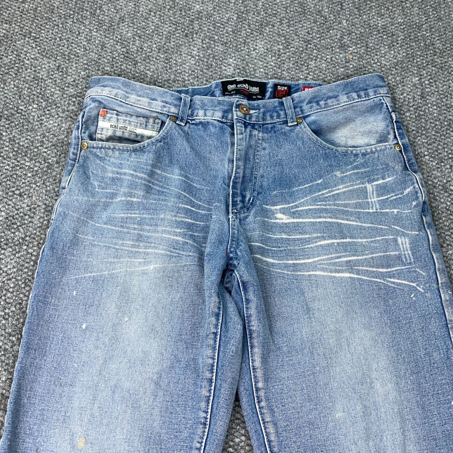 Ecko Unltd. VINTAGE Ecko Unltd Jeans Mens Size 34 X 32 Distressed Faded Grunge Skate 90s Mens Jeans Size US 36 / EU 52 - 2 Thumbnail