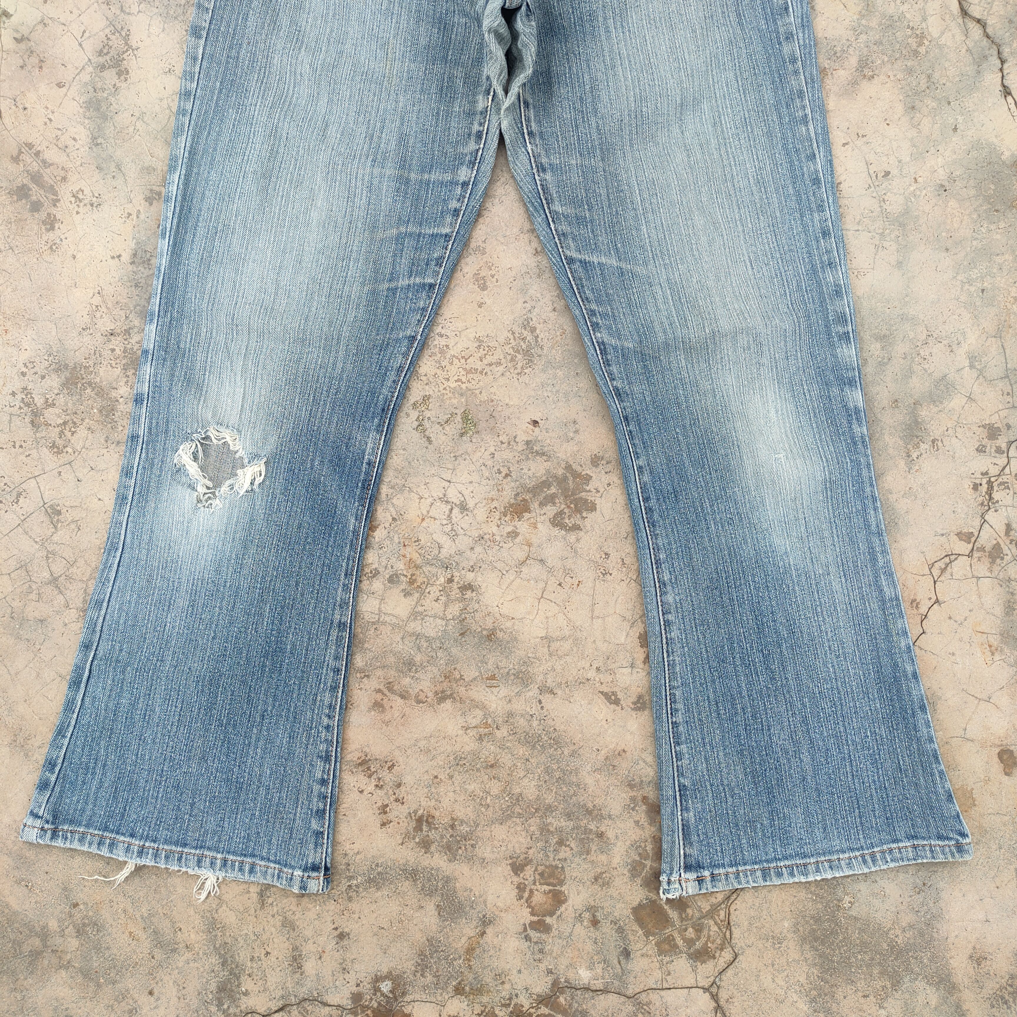 Japanese Brand × Jean VINTAGE THEORIA FLARE FADED RIPPED JEANS DENIM PANTS Size US 30 / EU 46 - 3 Thumbnail