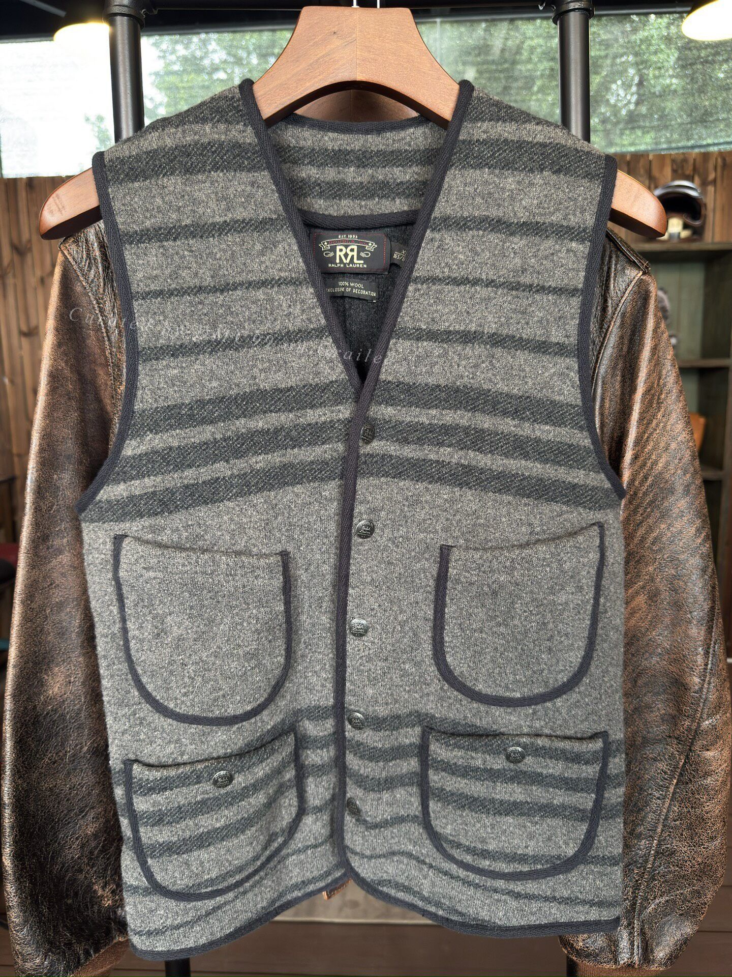 RRL Ralph Lauren RRL Ralph Lauren Gray Striped Vest Size US XS / EU 42 / 0 - 1 Thumbnail