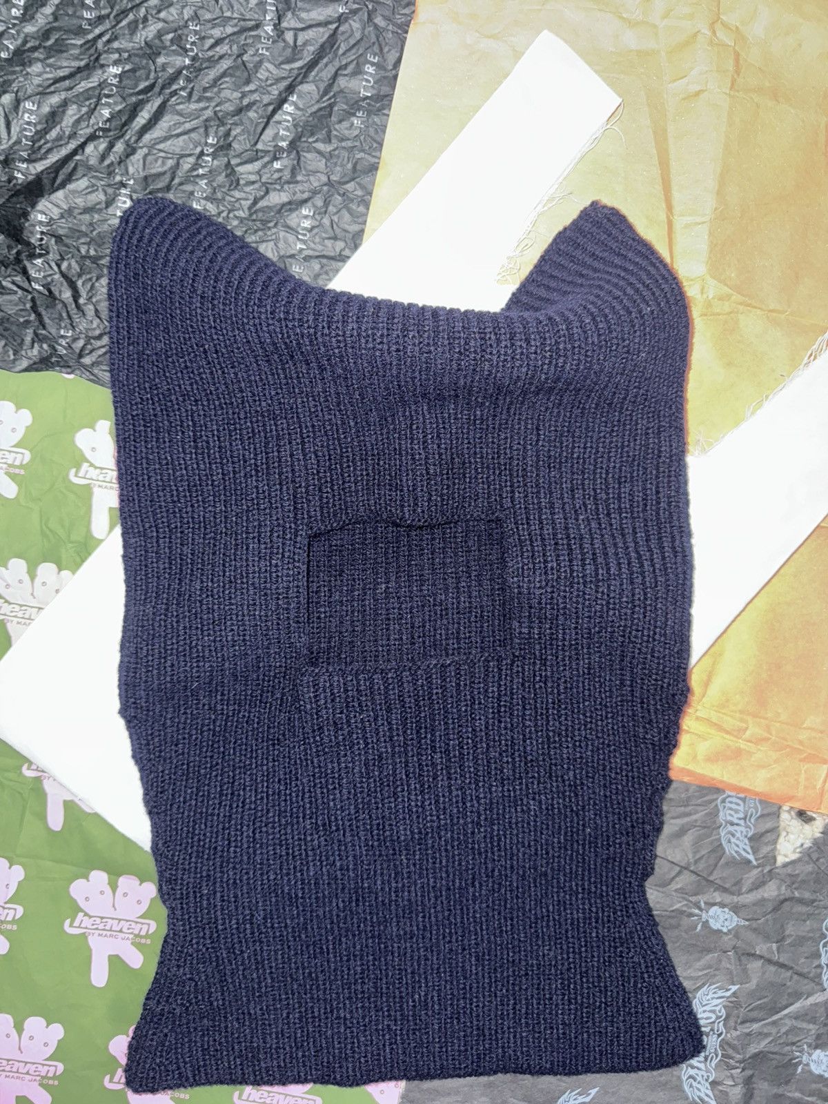 Maison Margiela Maison Margiela Navy Wool Knit Balaclava Size ONE SIZE - 5 Thumbnail