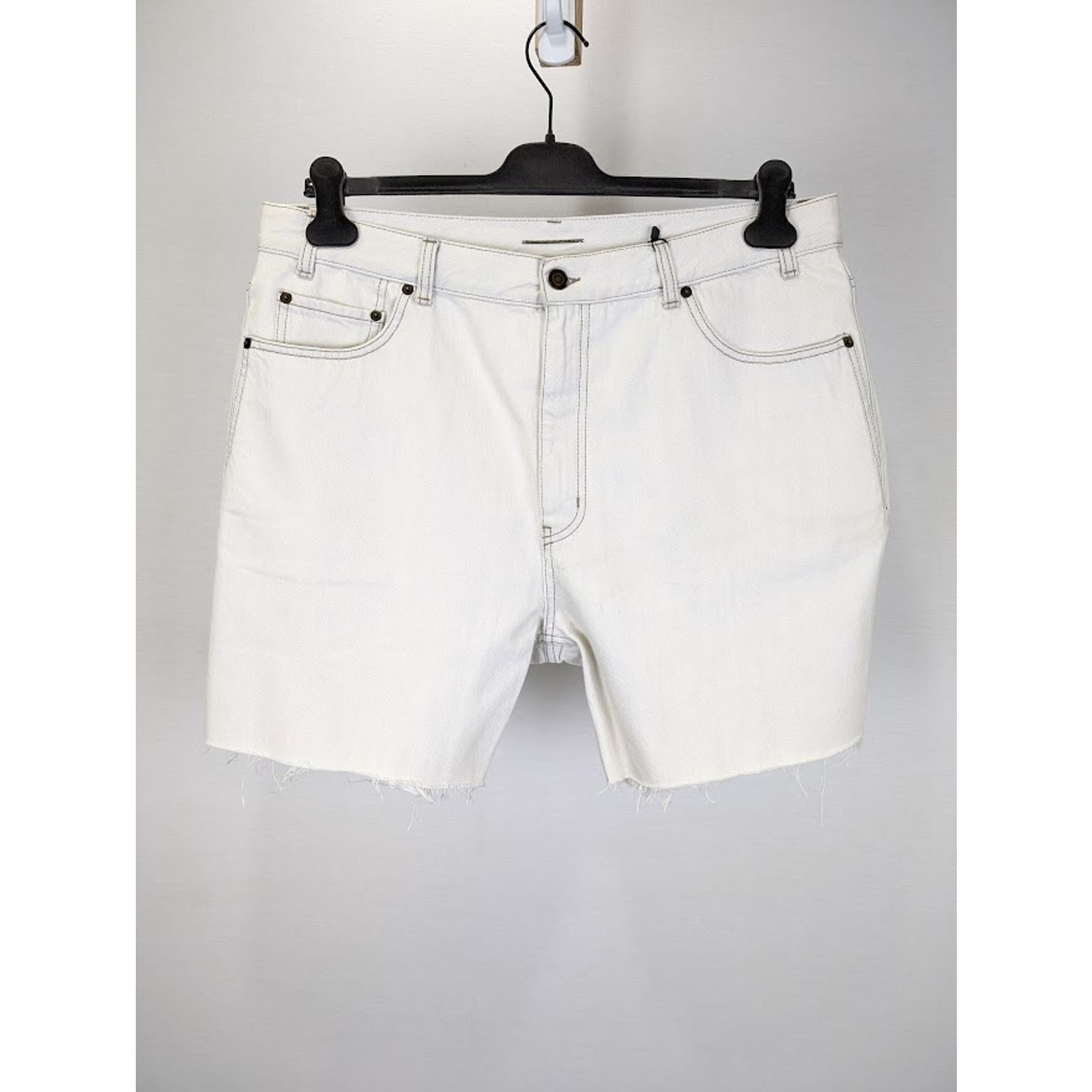 Saint Laurent Paris o1rshd1 Baggy Shorts Tigh LE in Off-White Size US 36 / EU 52 - 1 Thumbnail