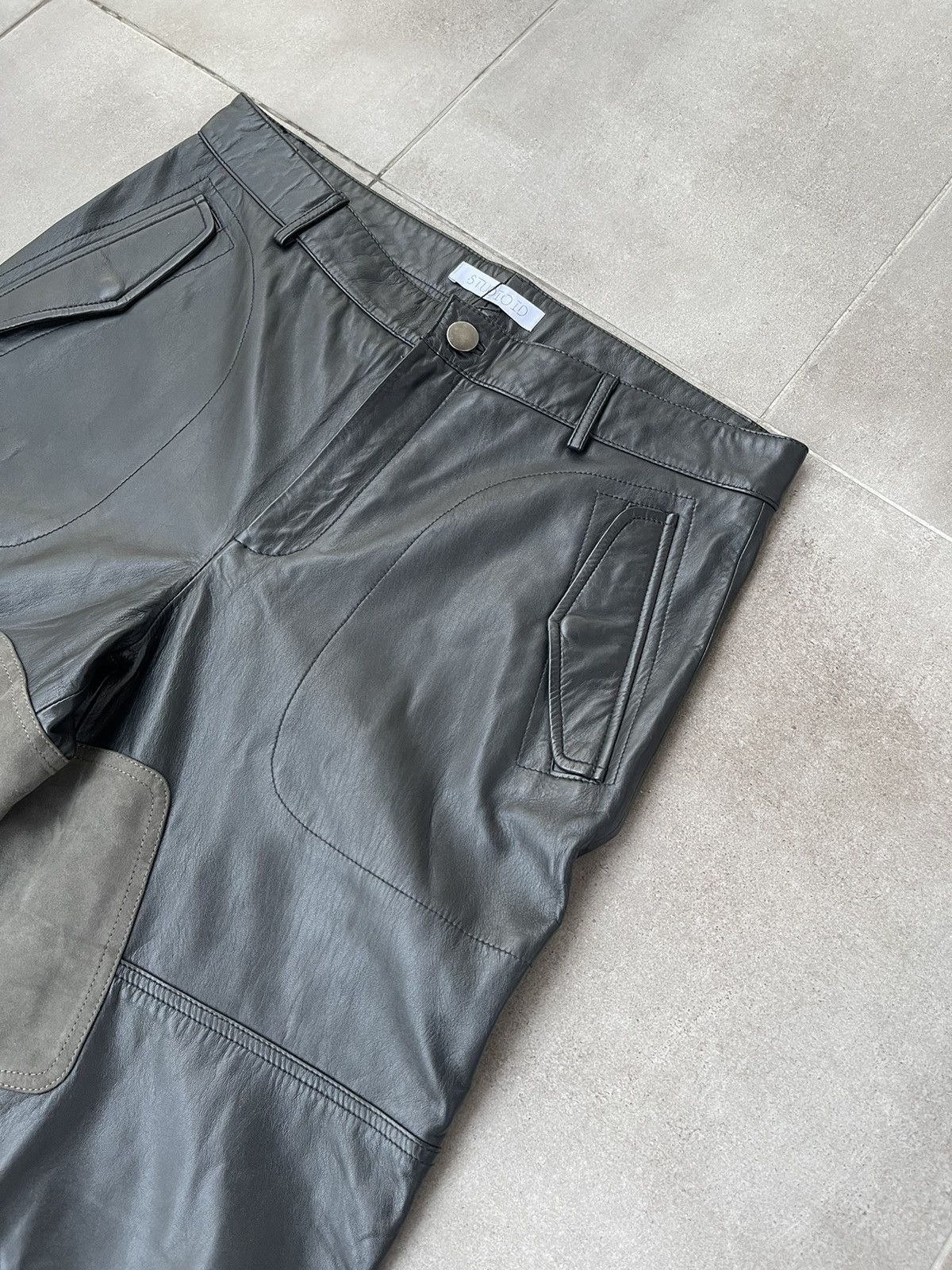 Leather !DS! SS23 Studio ID Suede Patch Leather Moto Trousers Size US 34 / EU 50 - 13 Thumbnail
