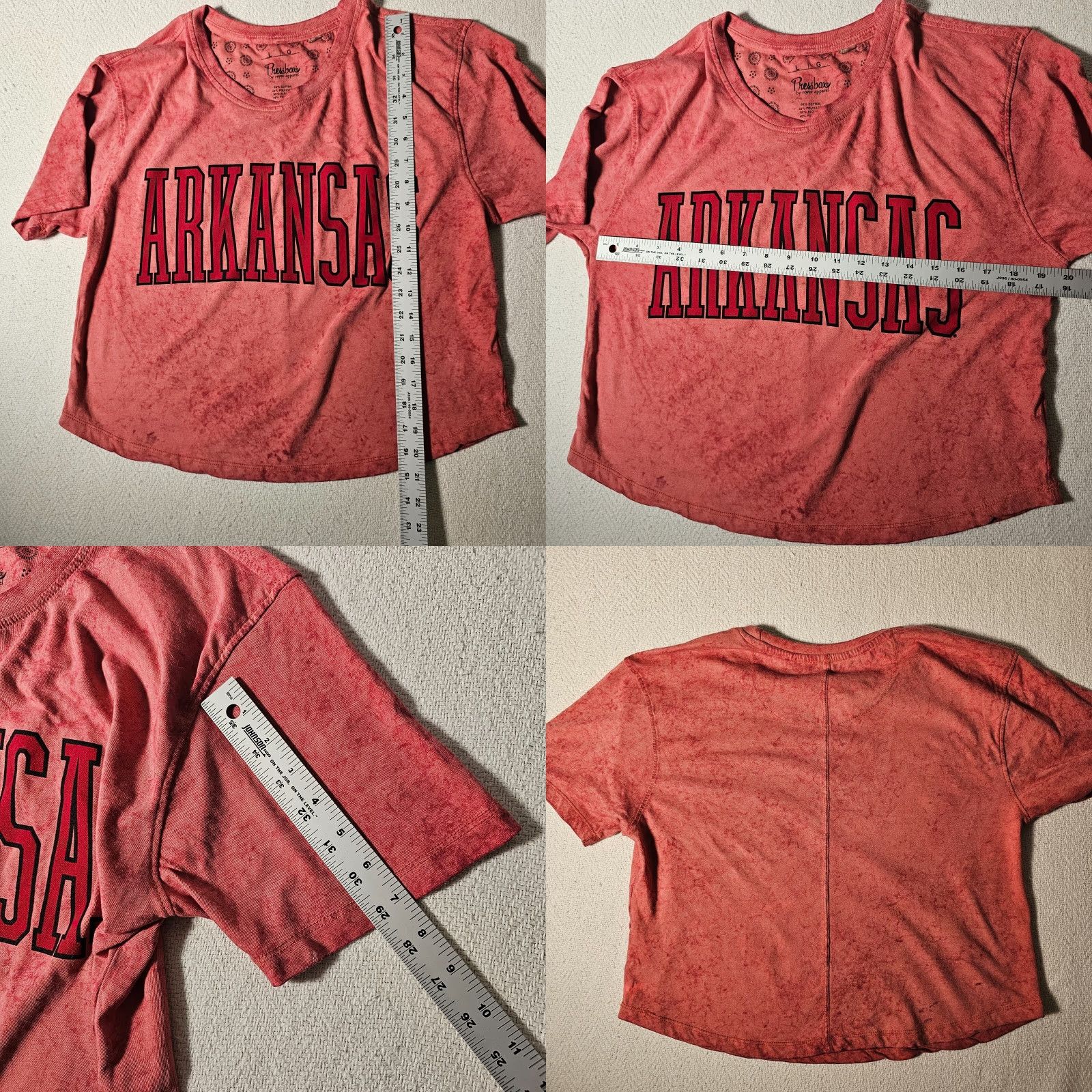 Vintage VINTAGE Pressbox Women's Cropped T-Shirt Red L Short Sleeve Crew Neck Shirt Size L Woman Size L / US 10 / IT 46 - 8 Thumbnail