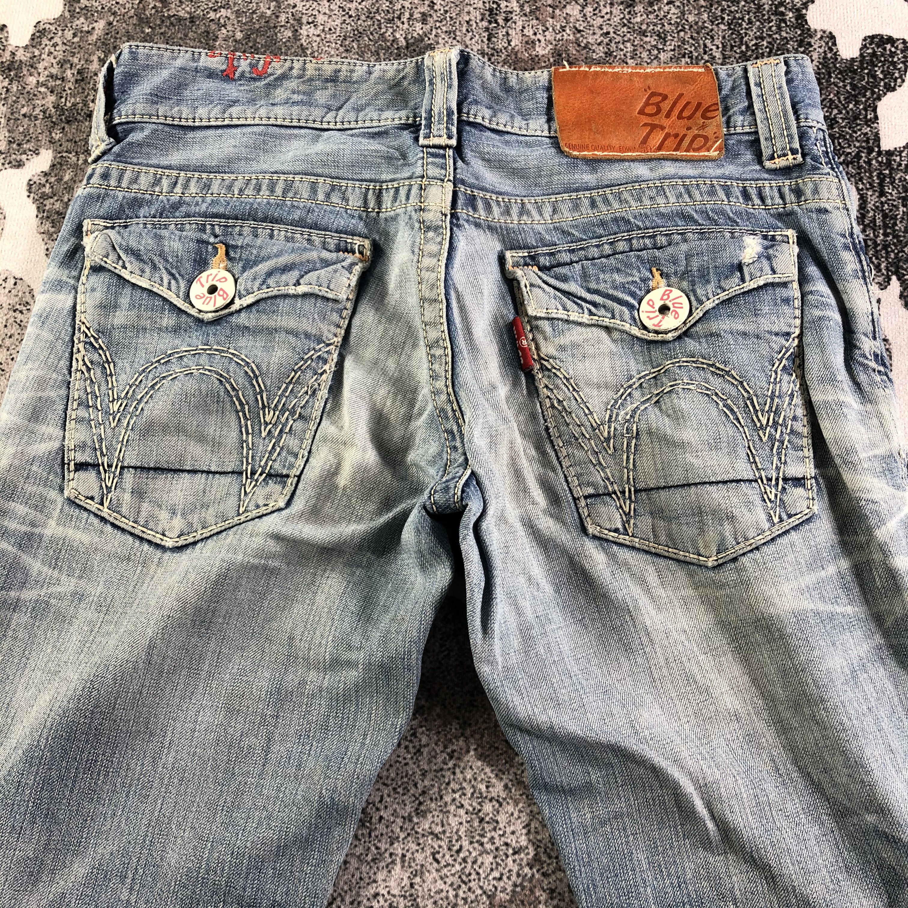 Edwin Vintage Edwin Blue Trip Jeans Distressed Denim KJ2269 Size US 30 / EU 46 - 4 Thumbnail
