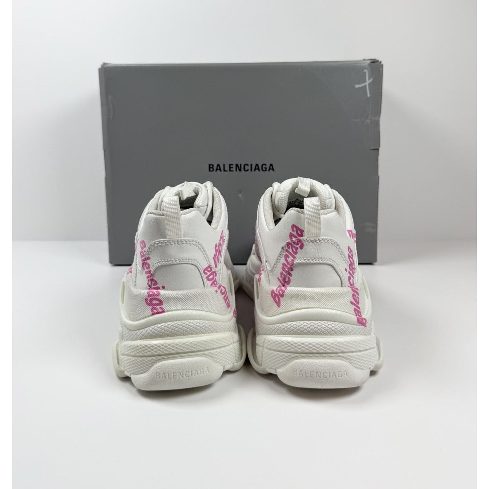 Balenciaga Size 41EU/11W - Balenciaga Triple S White Allover Logo NEW! Size US 11 / IT 41 - 4 Thumbnail
