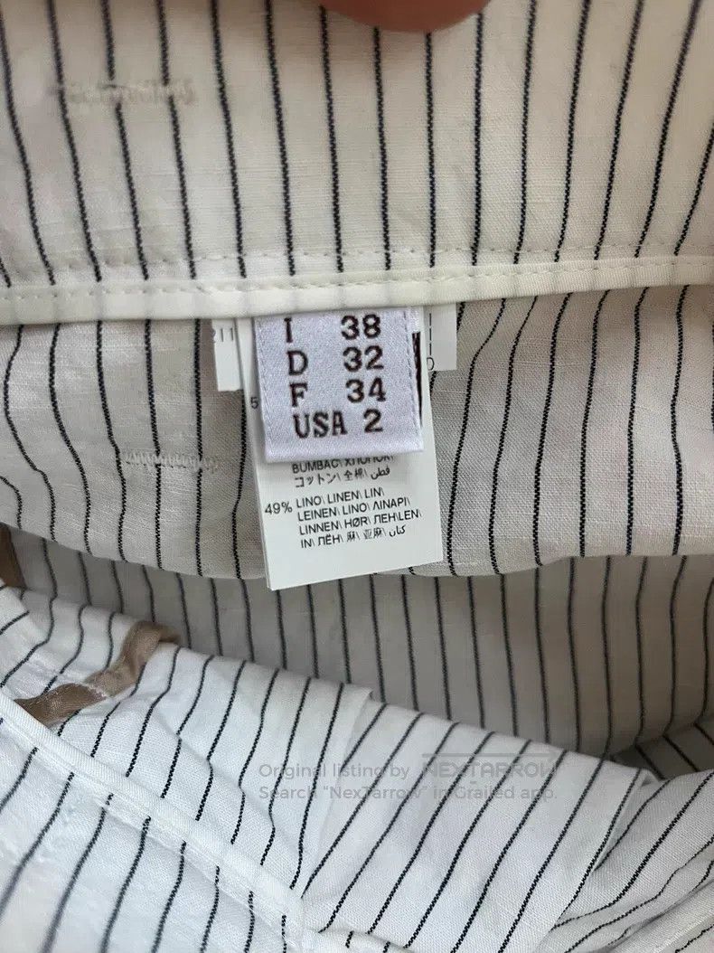 Brunello Cucinelli Brunello Cucinelli Cotton Linen Stripe Pants Size 25" / US 0 / IT 36 - 6 Thumbnail