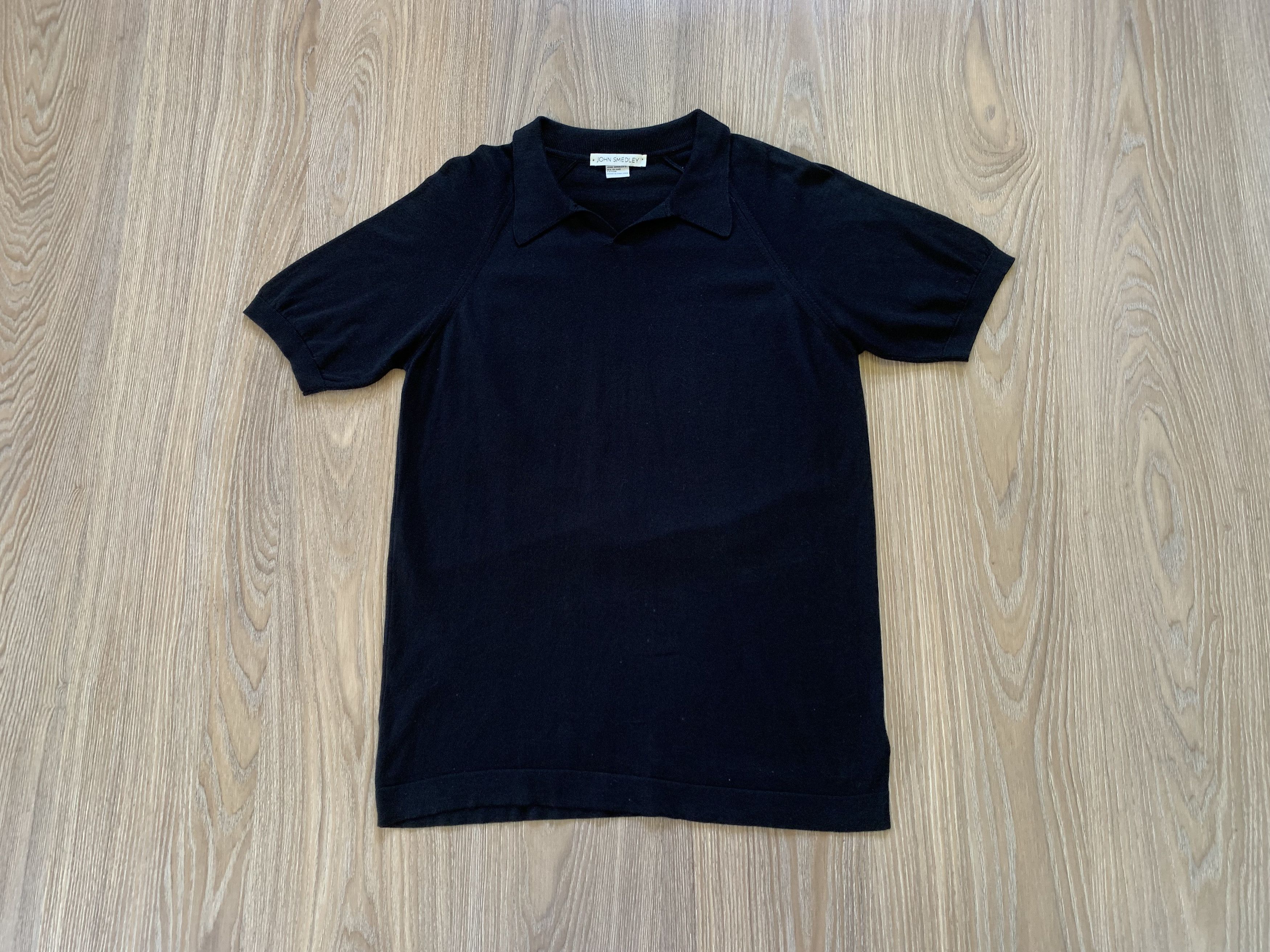 John Smedley Vintage John Smedley Sea Island Black Cotton Polo Tee Size US M / EU 48-50 / 2 - 1 Thumbnail