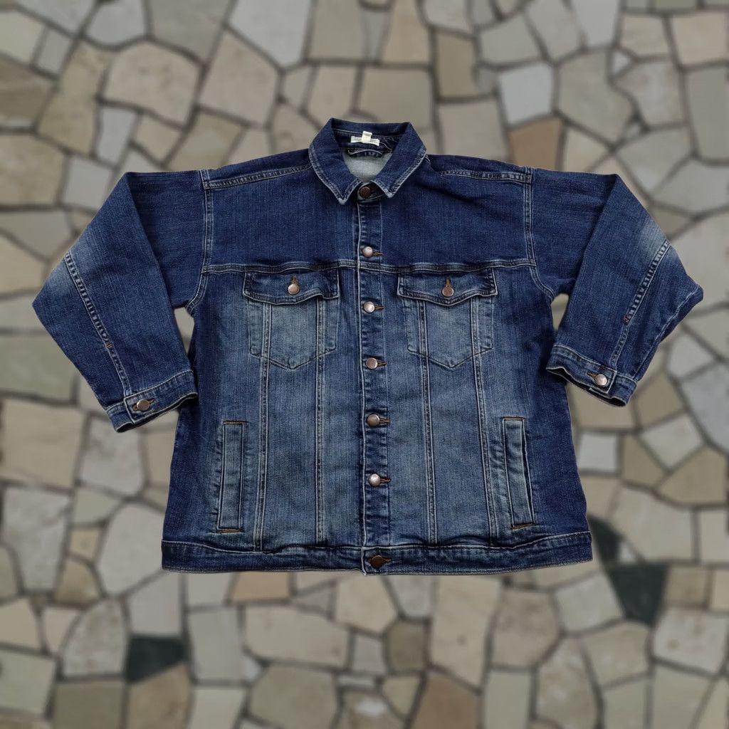 Eileen Fisher Eileen Fisher Womens Petite Large Blue Denim Jean Trucker Jacket Coat Button Up Size 32" / US 10 / IT 46 - 1 Thumbnail